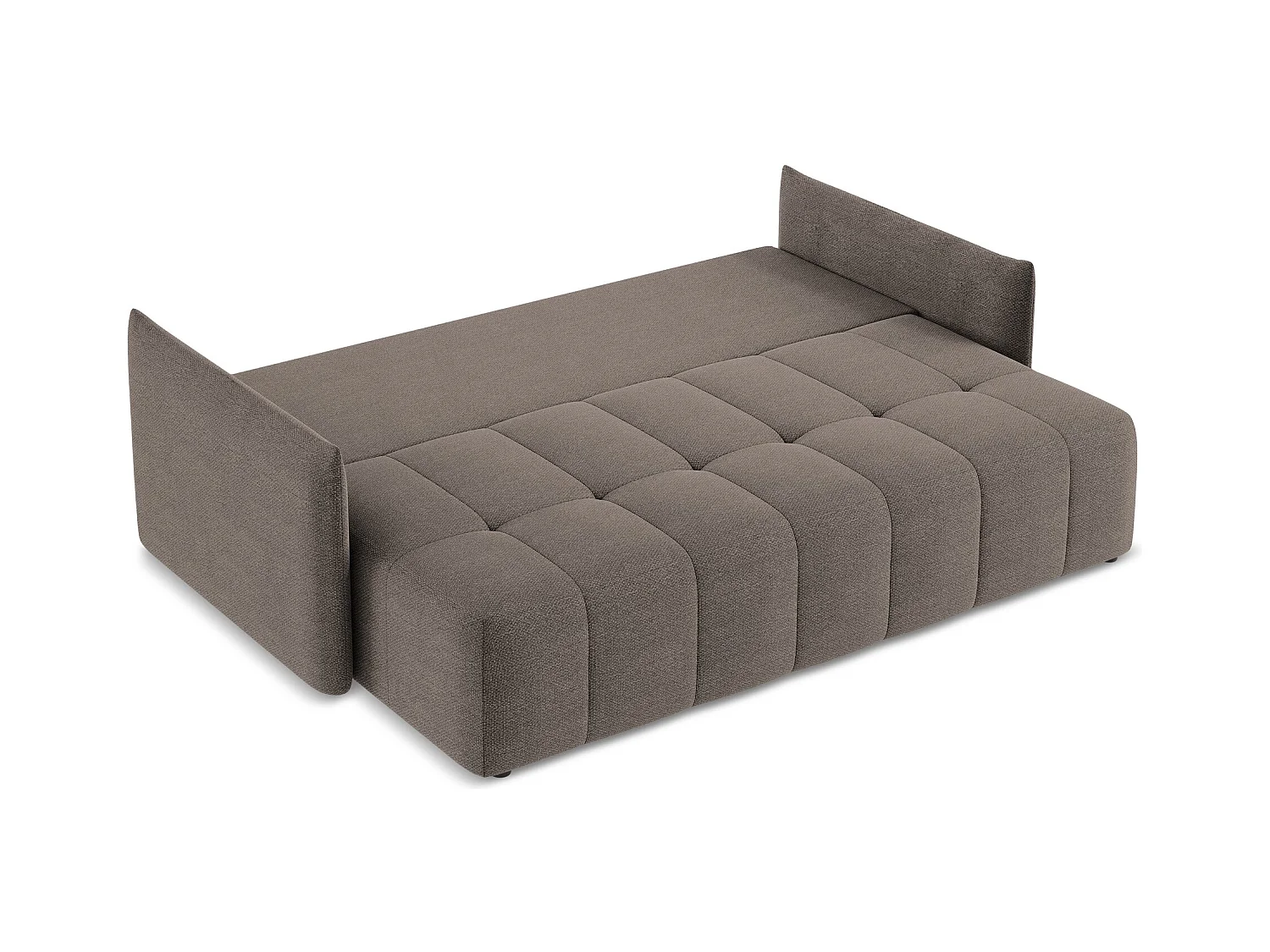 3-Sitzer Sofa mit Schlaffunktion - - Bouclé - Schokolade - MOKU