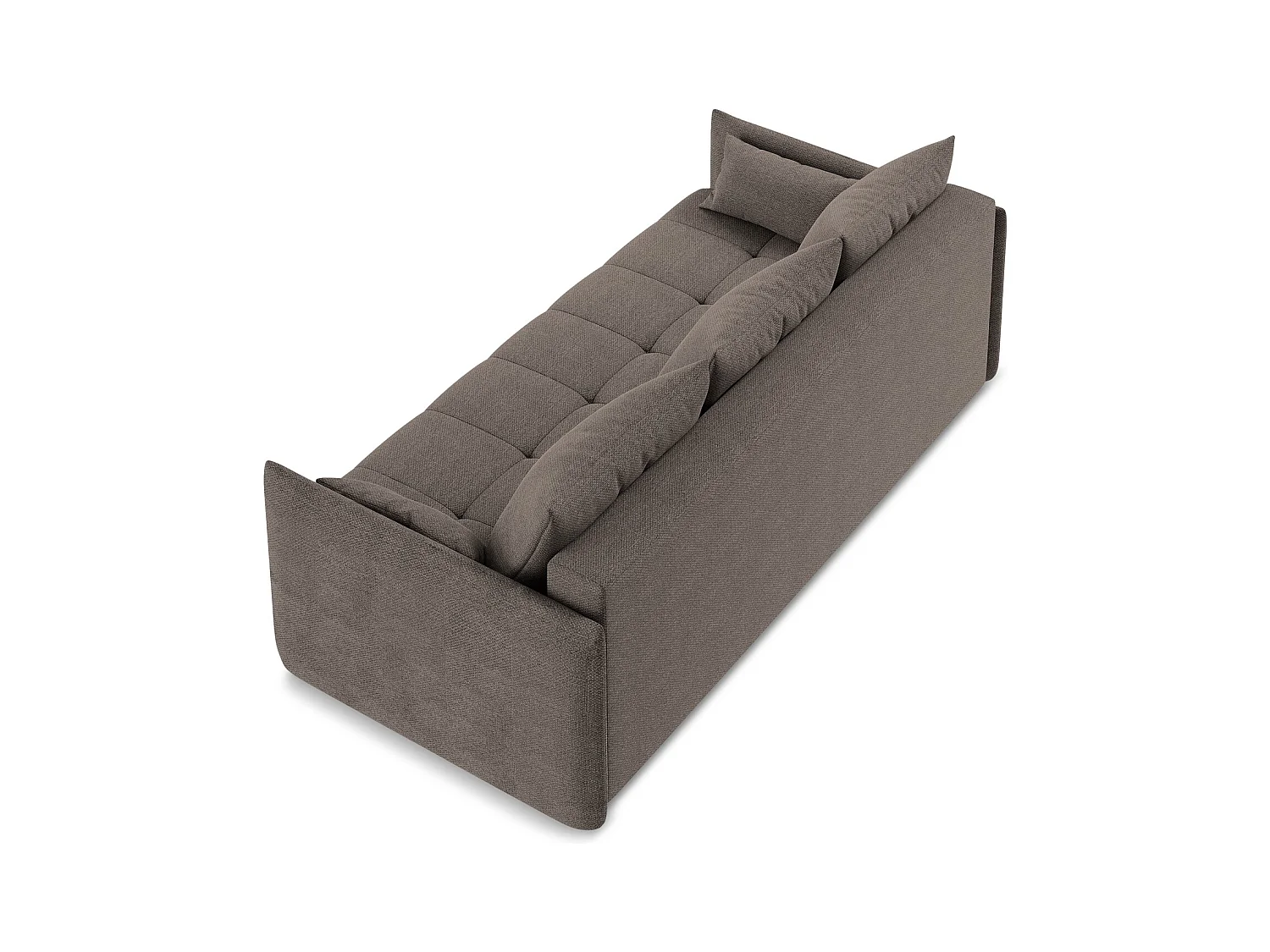 3-Sitzer Sofa mit Schlaffunktion - - Bouclé - Schokolade - MOKU
