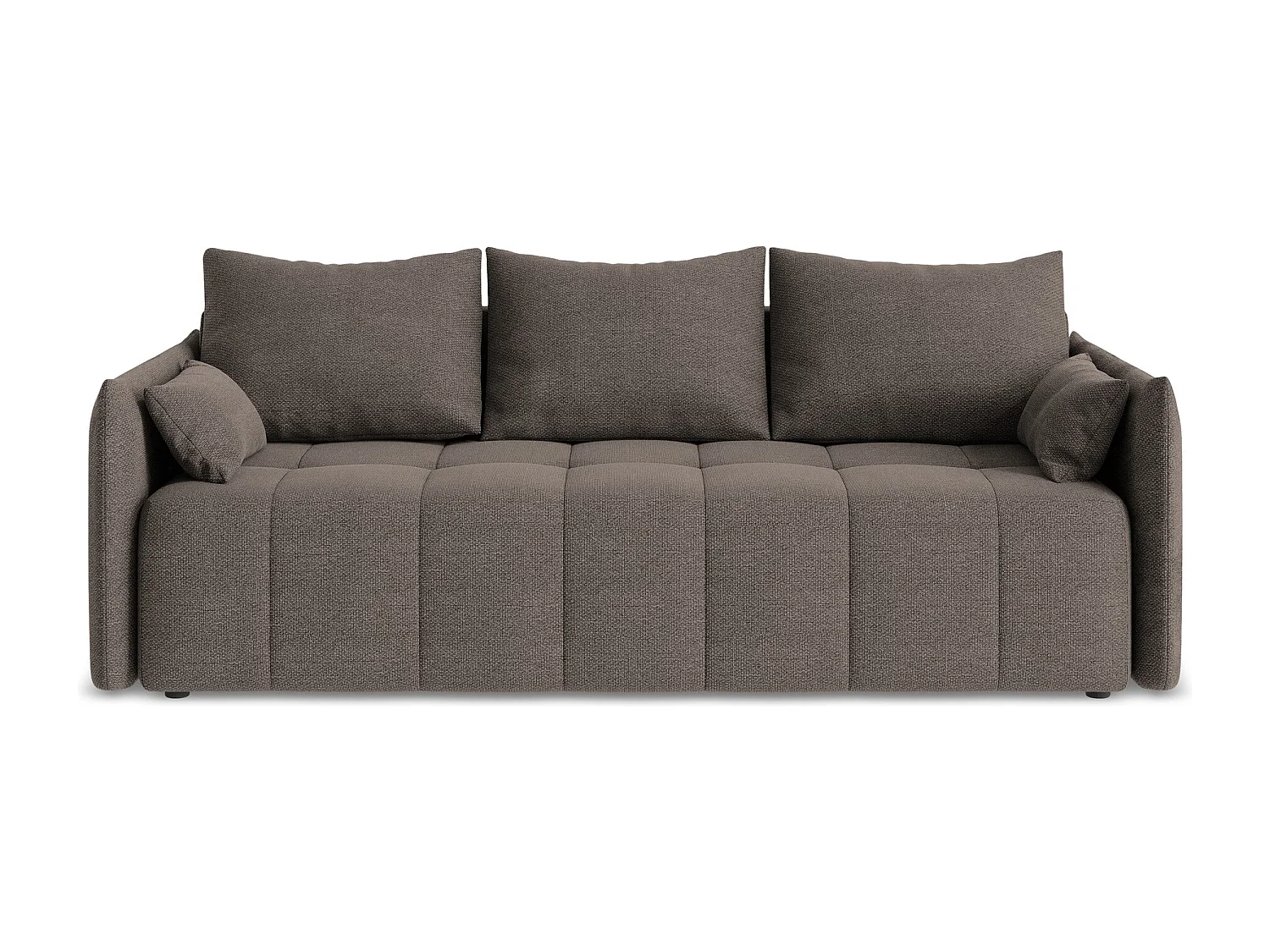 Kanapa 3-osobowa z funkcją spania - z tkaniny bouclé - czekoladowy - MOKU