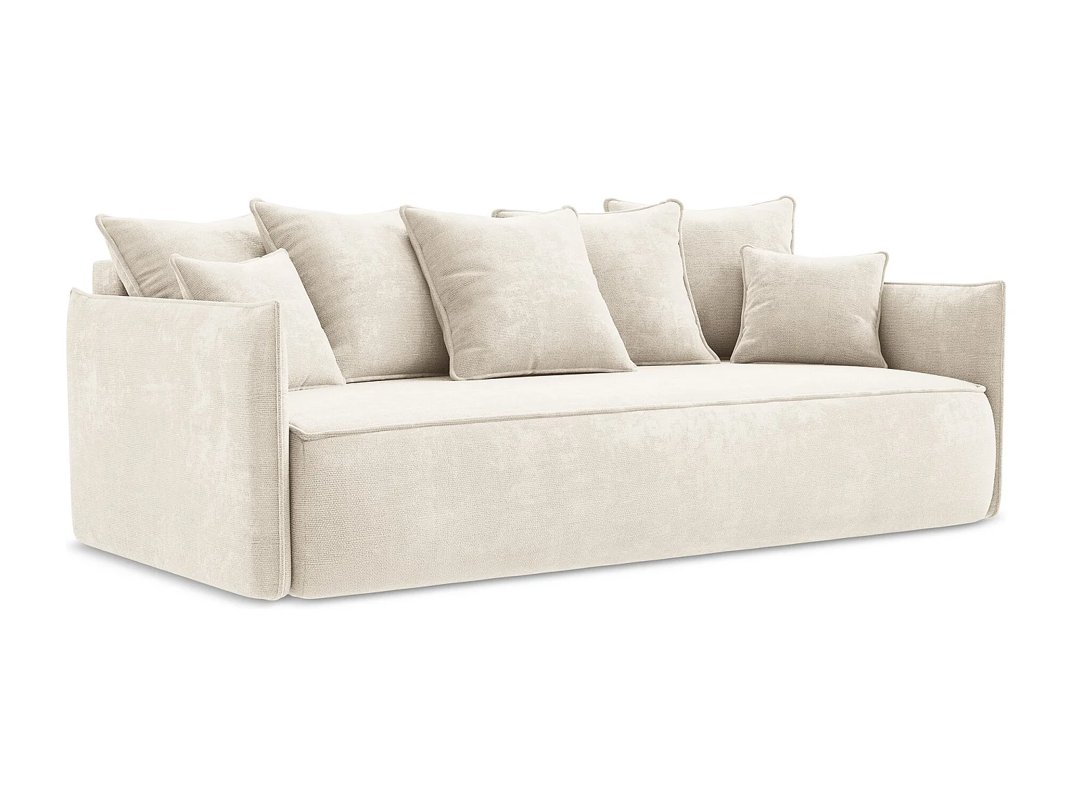 3-Sitzer Sofa mit Schlaffunktion - - Chenille - Hell beige - HULA