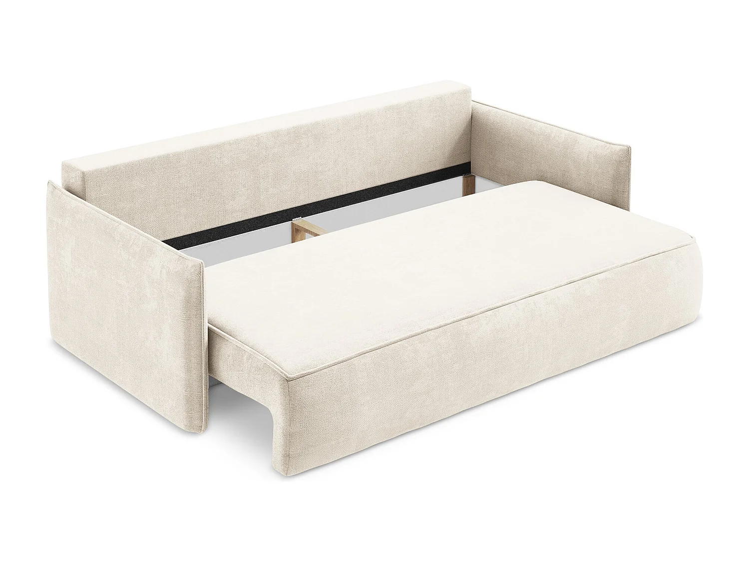 3-Sitzer Sofa mit Schlaffunktion - - Chenille - Hell beige - HULA