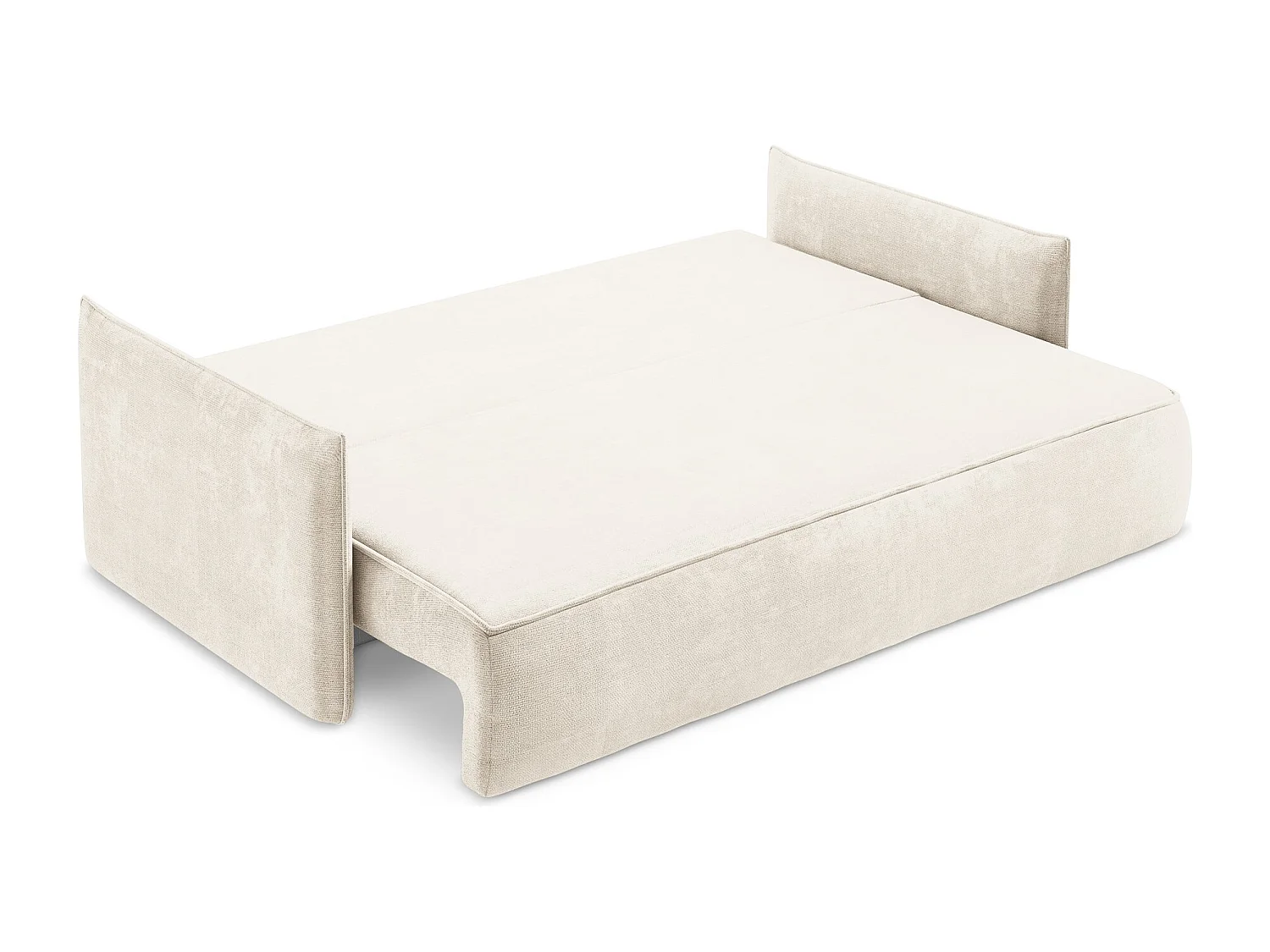 3-Sitzer Sofa mit Schlaffunktion - - Chenille - Hell beige - HULA