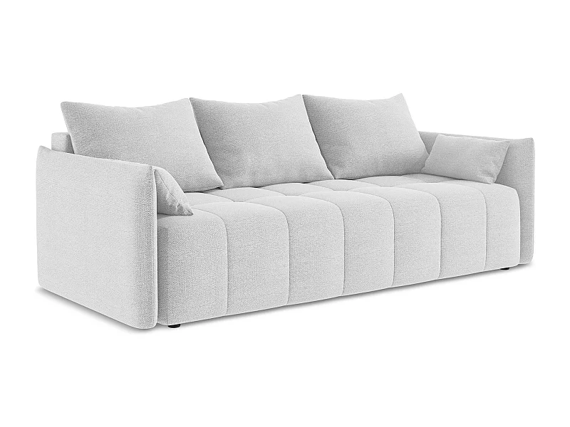 3-Sitzer Sofa mit Schlaffunktion - - Bouclé - Silber - MOKU