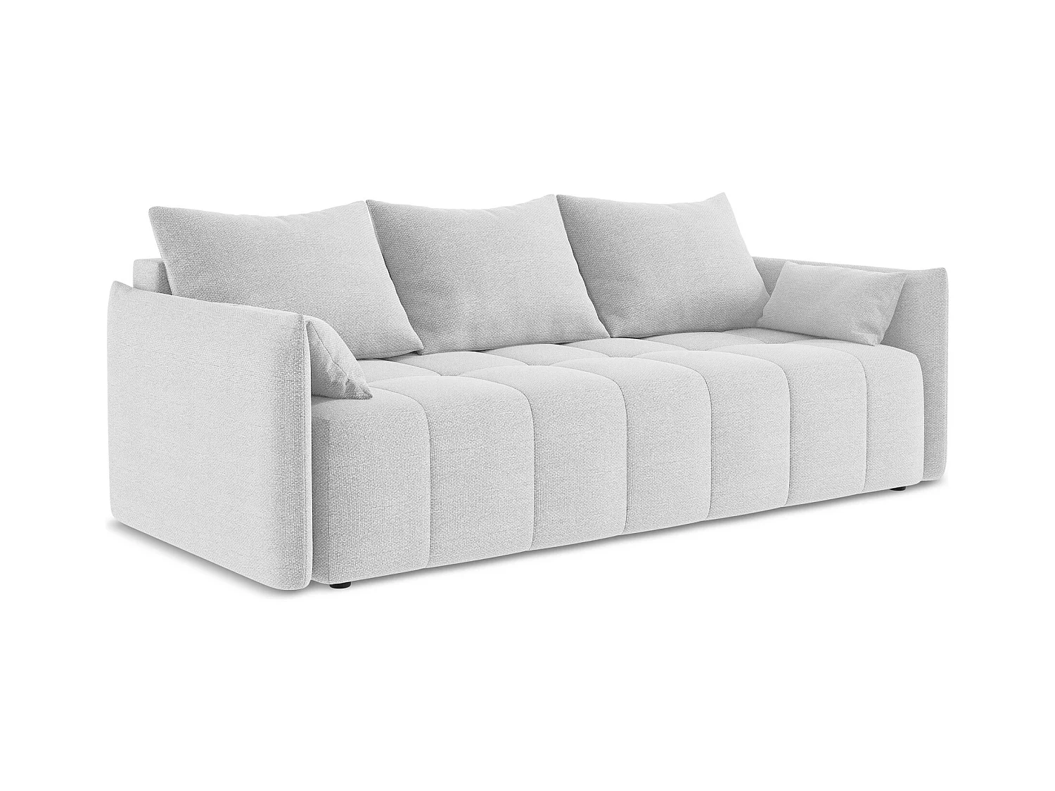 Kanapa 3-osobowa z funkcją spania - z tkaniny bouclé - srebrny - MOKU