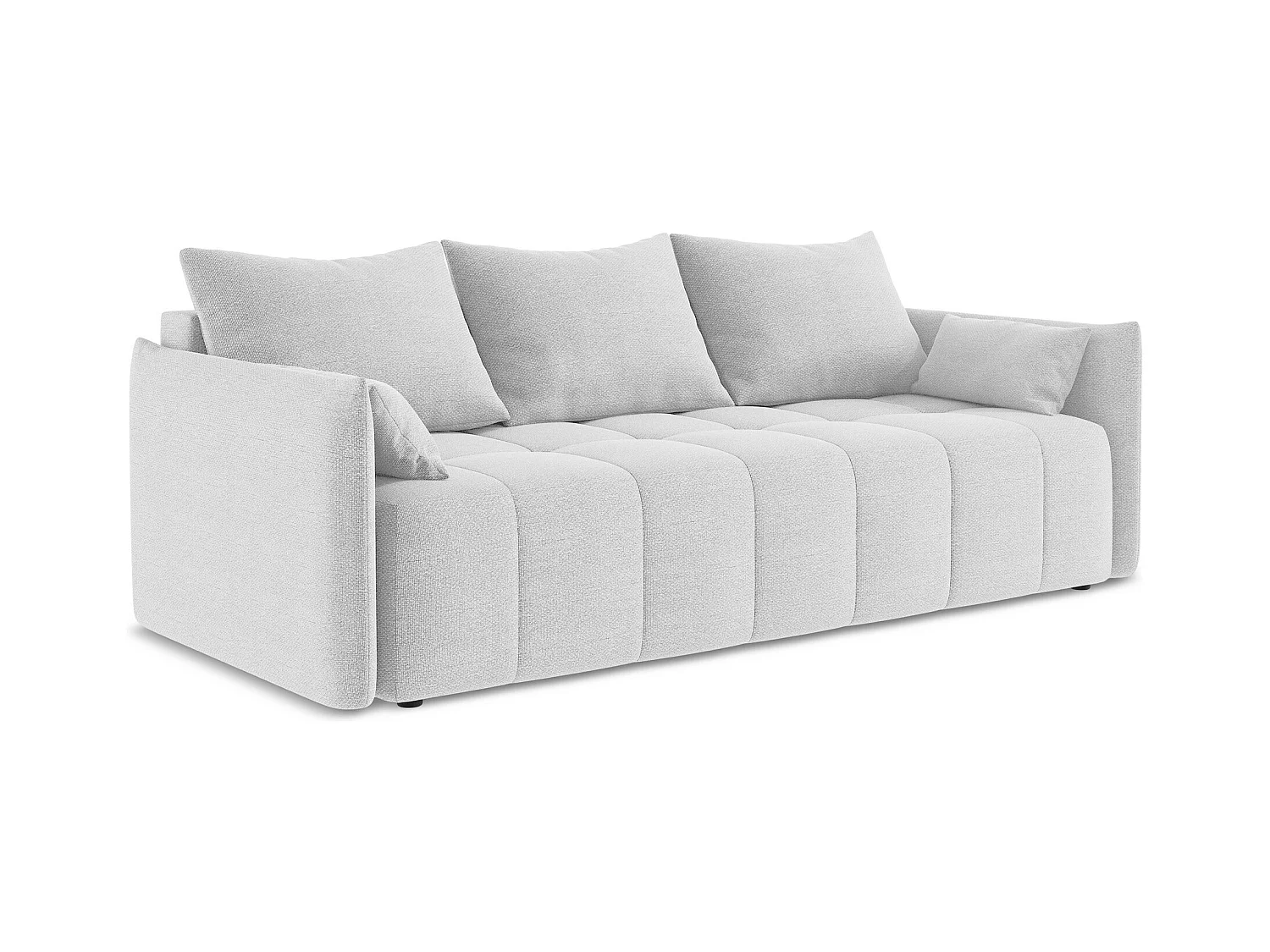 3-Sitzer Sofa mit Schlaffunktion - - Bouclé - Silber - MOKU