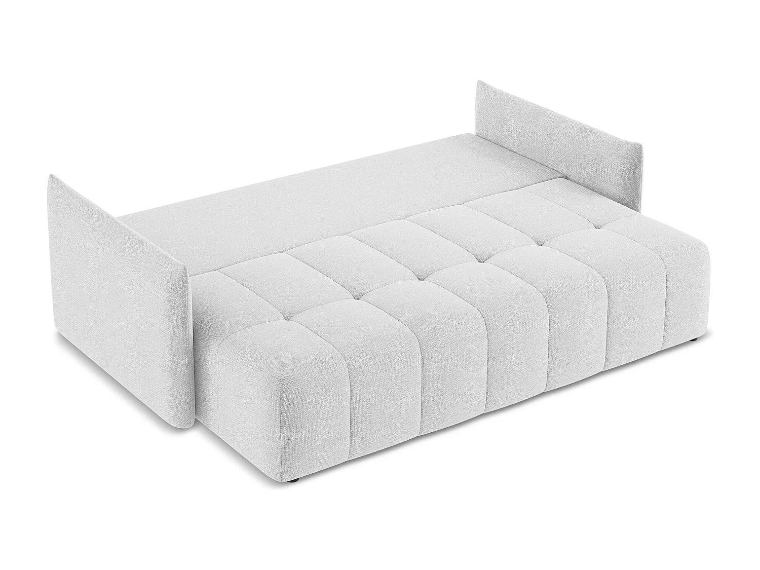 Driezits-slaapbank van zilver bouclé - MOKU