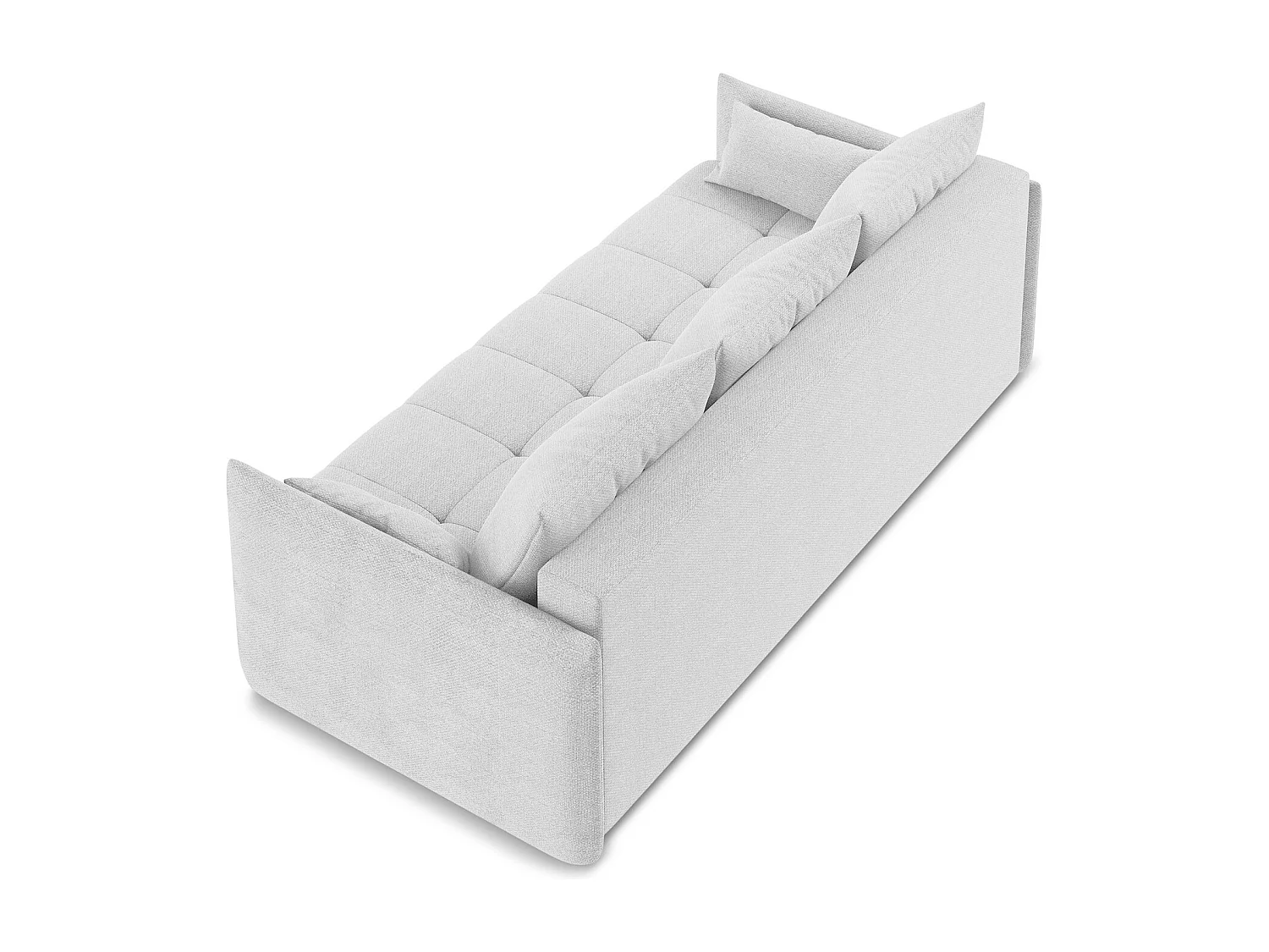 Driezits-slaapbank van zilver bouclé - MOKU