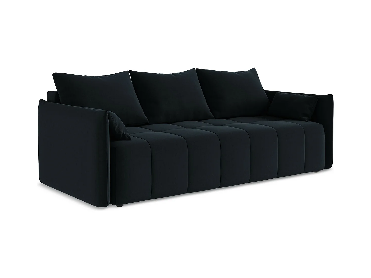 3-Sitzer Sofa mit Schlaffunktion - - Samt - Königsblau - MOKU