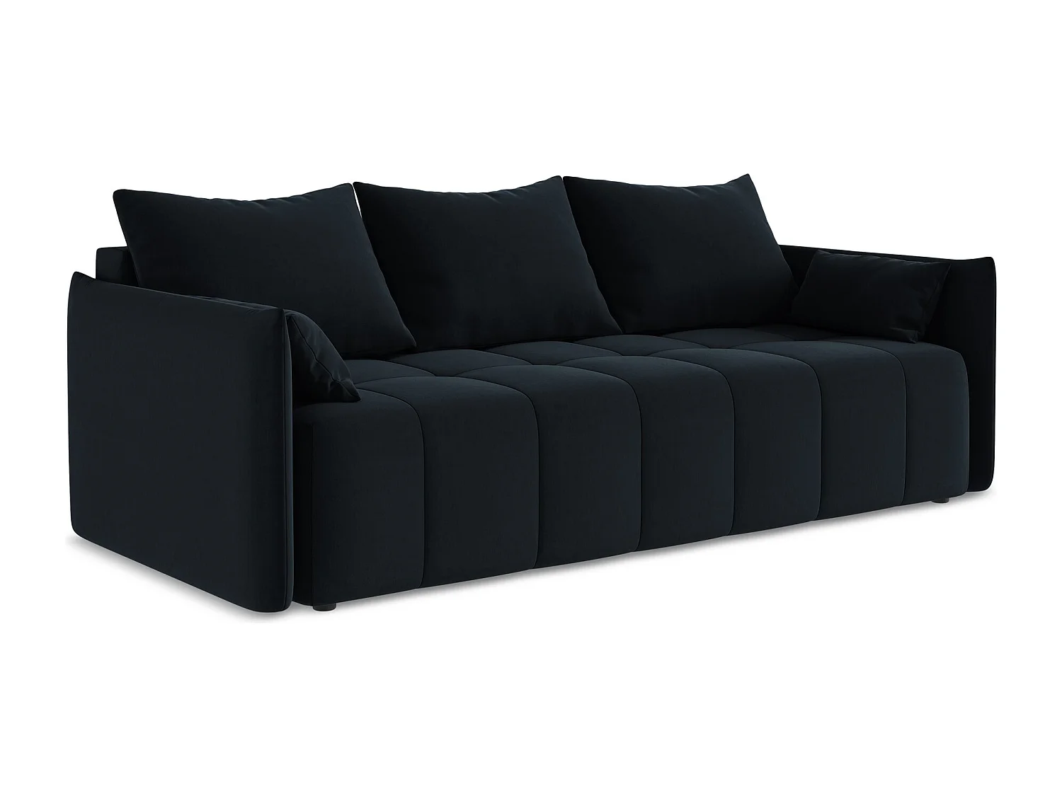 3-Sitzer Sofa mit Schlaffunktion - - Samt - Königsblau - MOKU