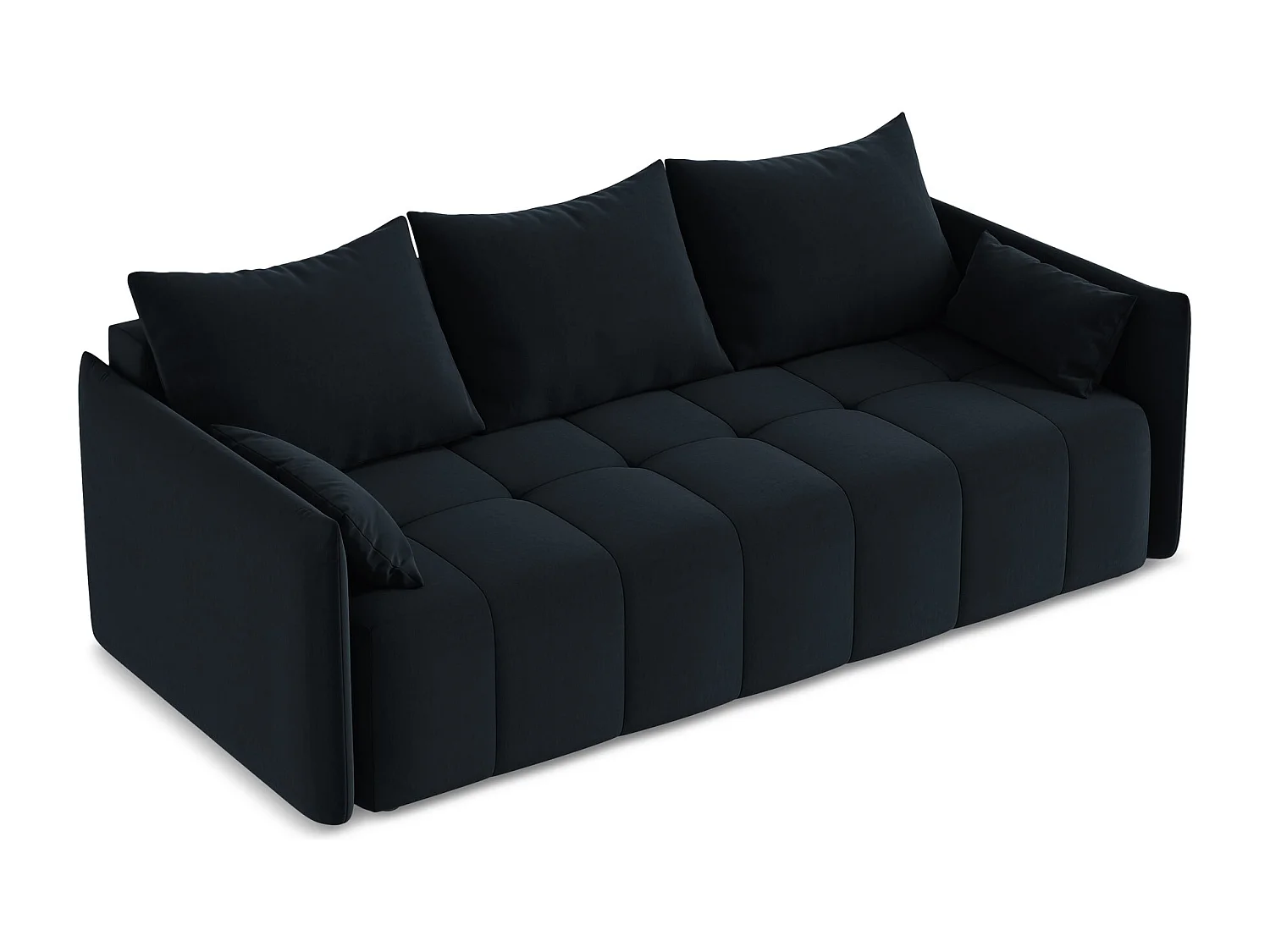 3-Sitzer Sofa mit Schlaffunktion - - Samt - Königsblau - MOKU