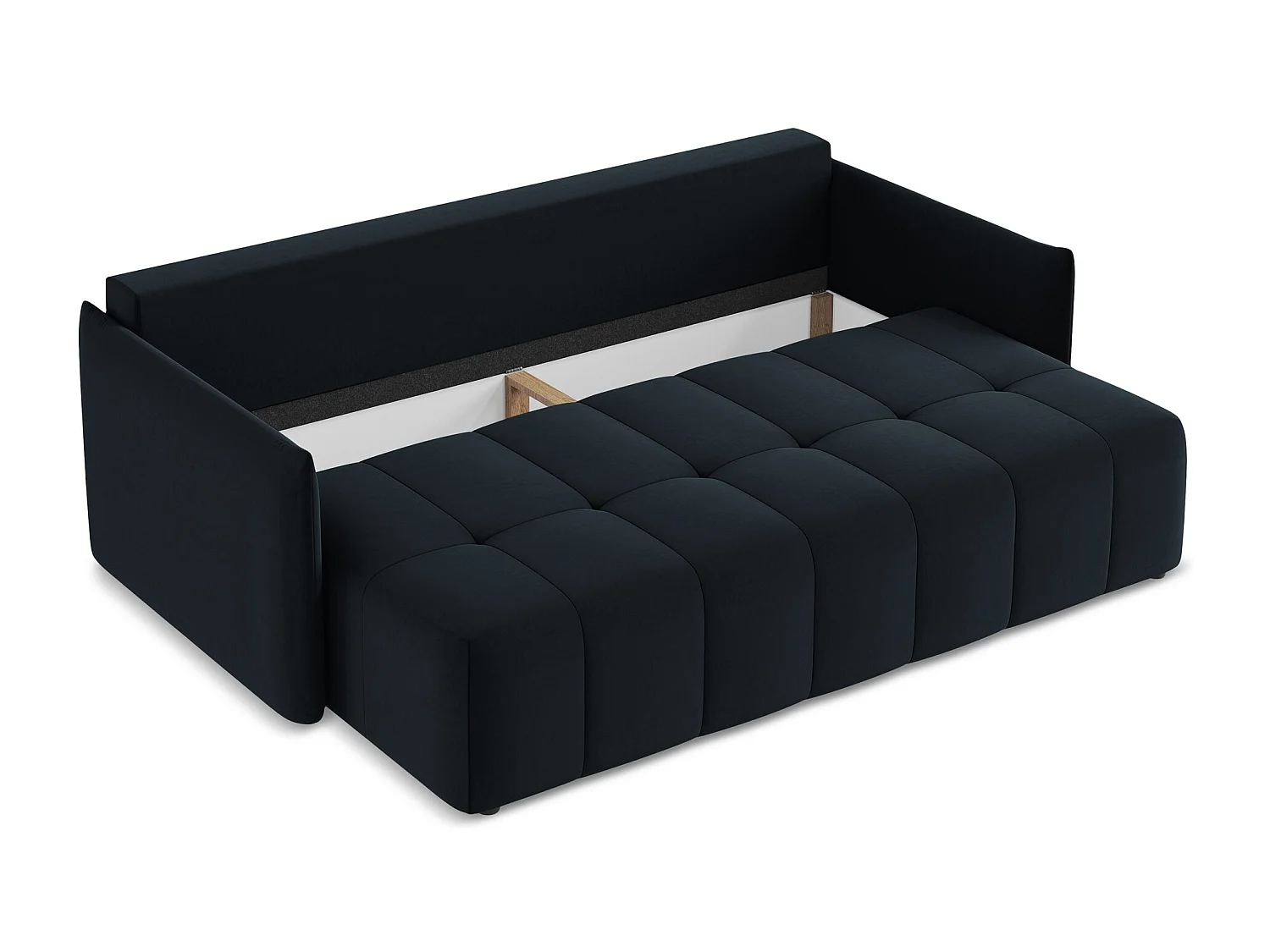 3-Sitzer Sofa mit Schlaffunktion - - Samt - Königsblau - MOKU