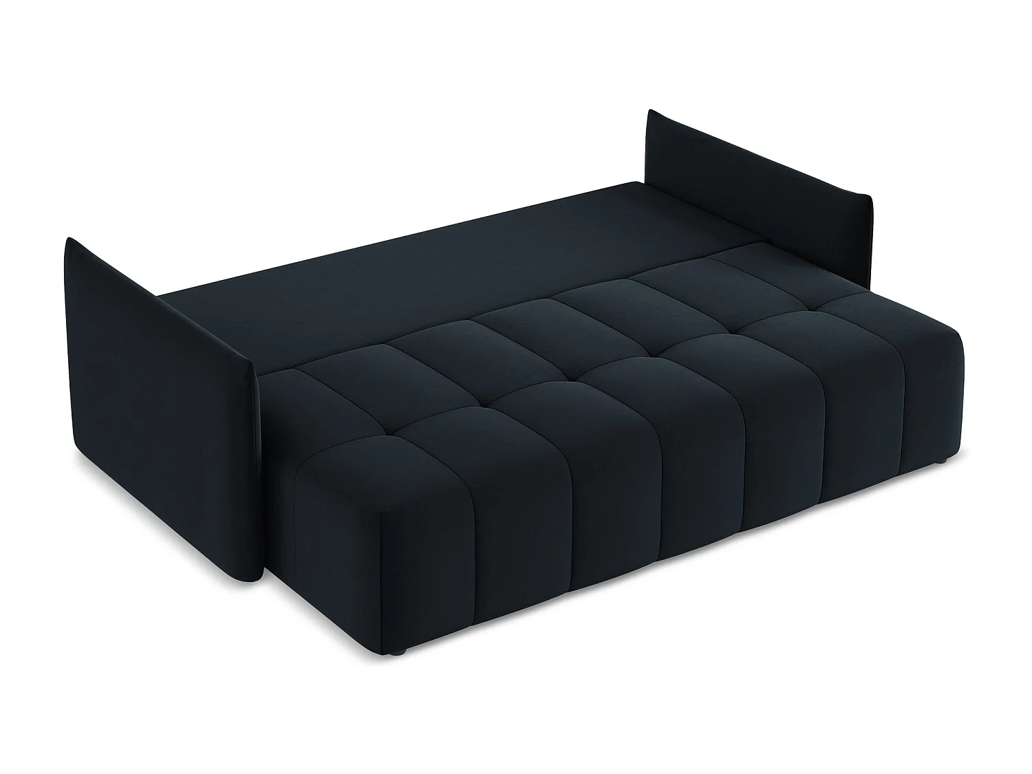 3-Sitzer Sofa mit Schlaffunktion - - Samt - Königsblau - MOKU