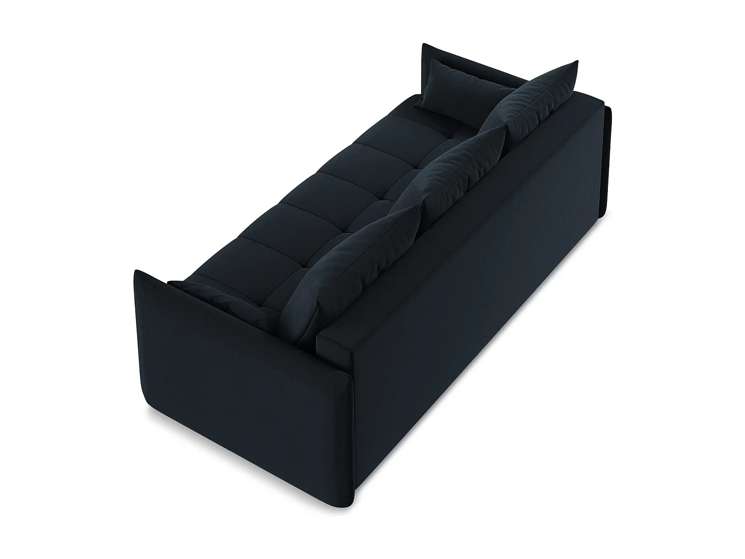 3-Sitzer Sofa mit Schlaffunktion - - Samt - Königsblau - MOKU