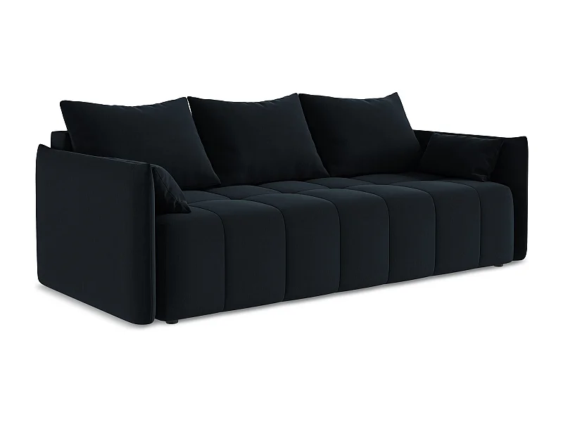 3-Sitzer Sofa mit Schlaffunktion - - Samt - Königsblau - MOKU