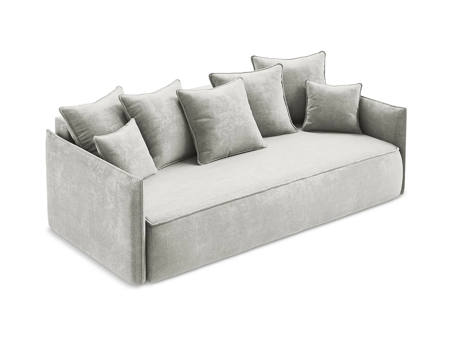 3-Sitzer Sofa mit Schlaffunktion - - Chenille - Hellgrau - HULA