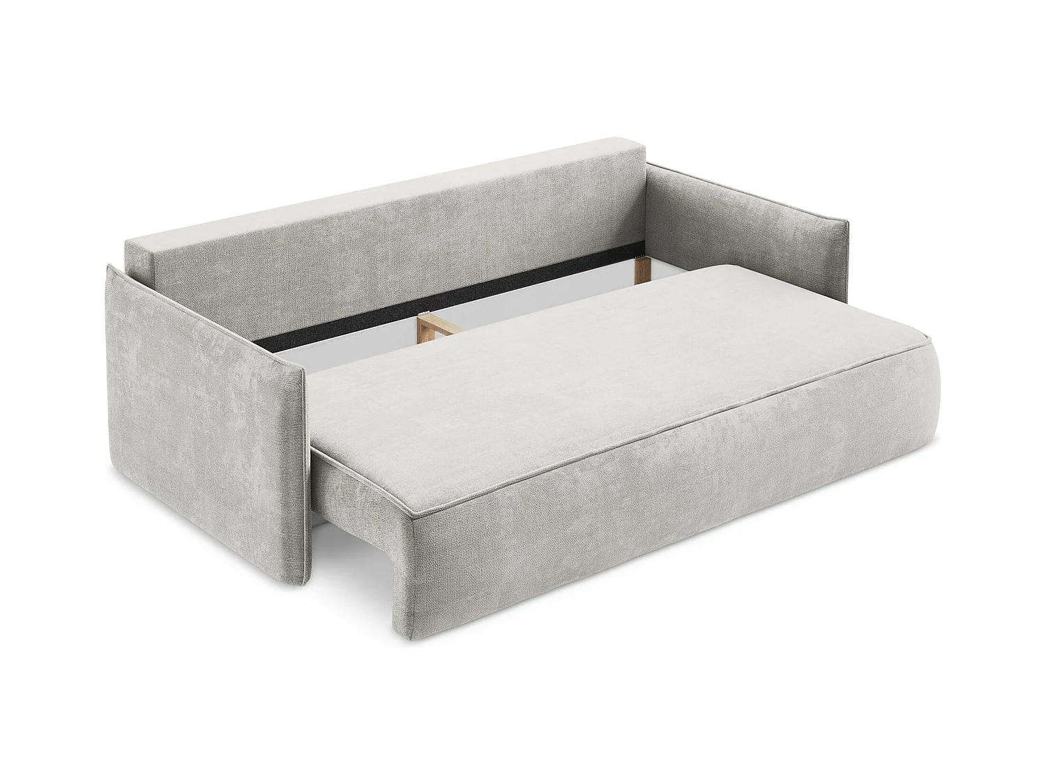 3-Sitzer Sofa mit Schlaffunktion - - Chenille - Hellgrau - HULA