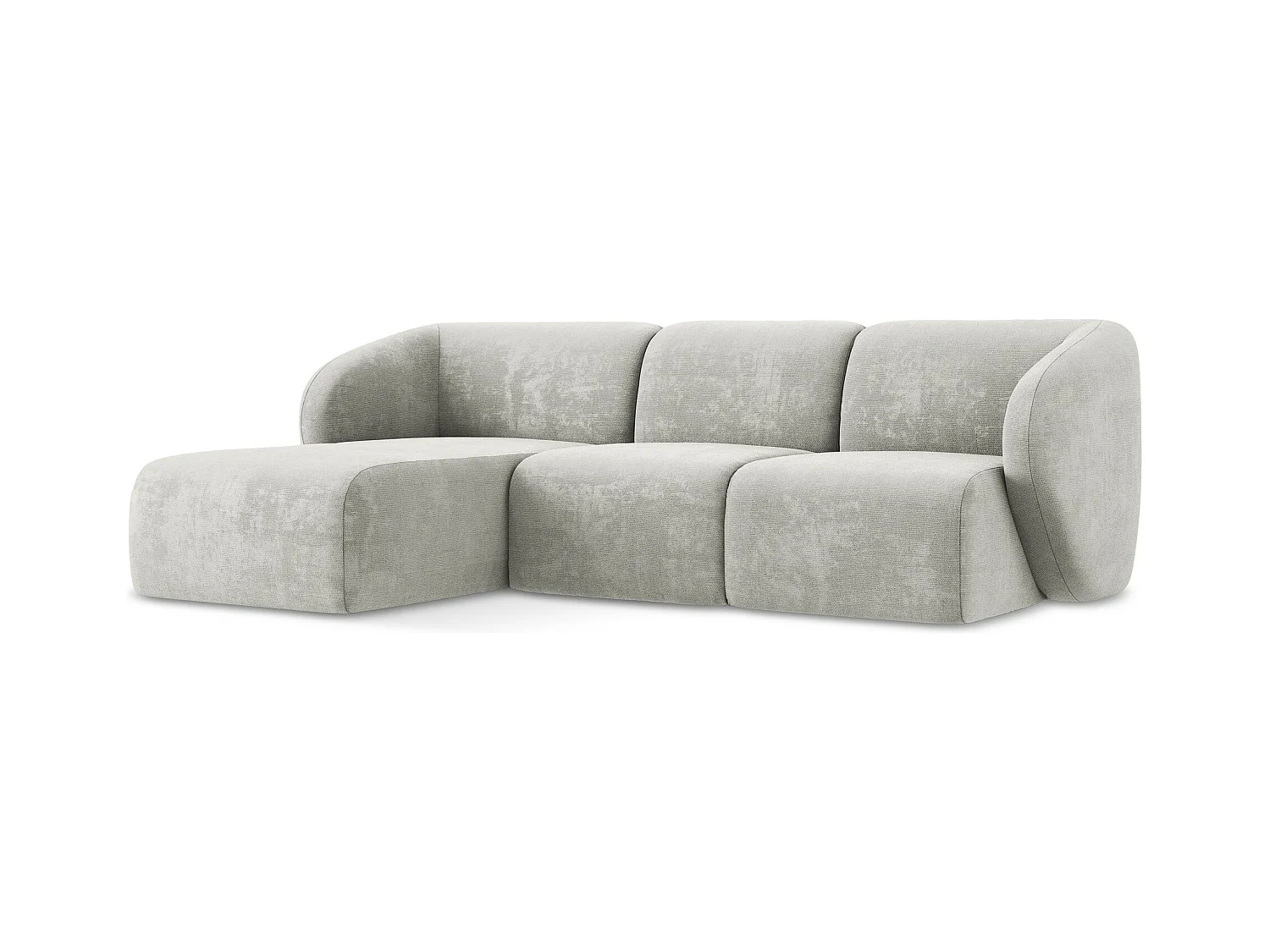 3-Sitzer Modulares Ecksofa - Ecke Links - Chenille - Hellgrau - LANI