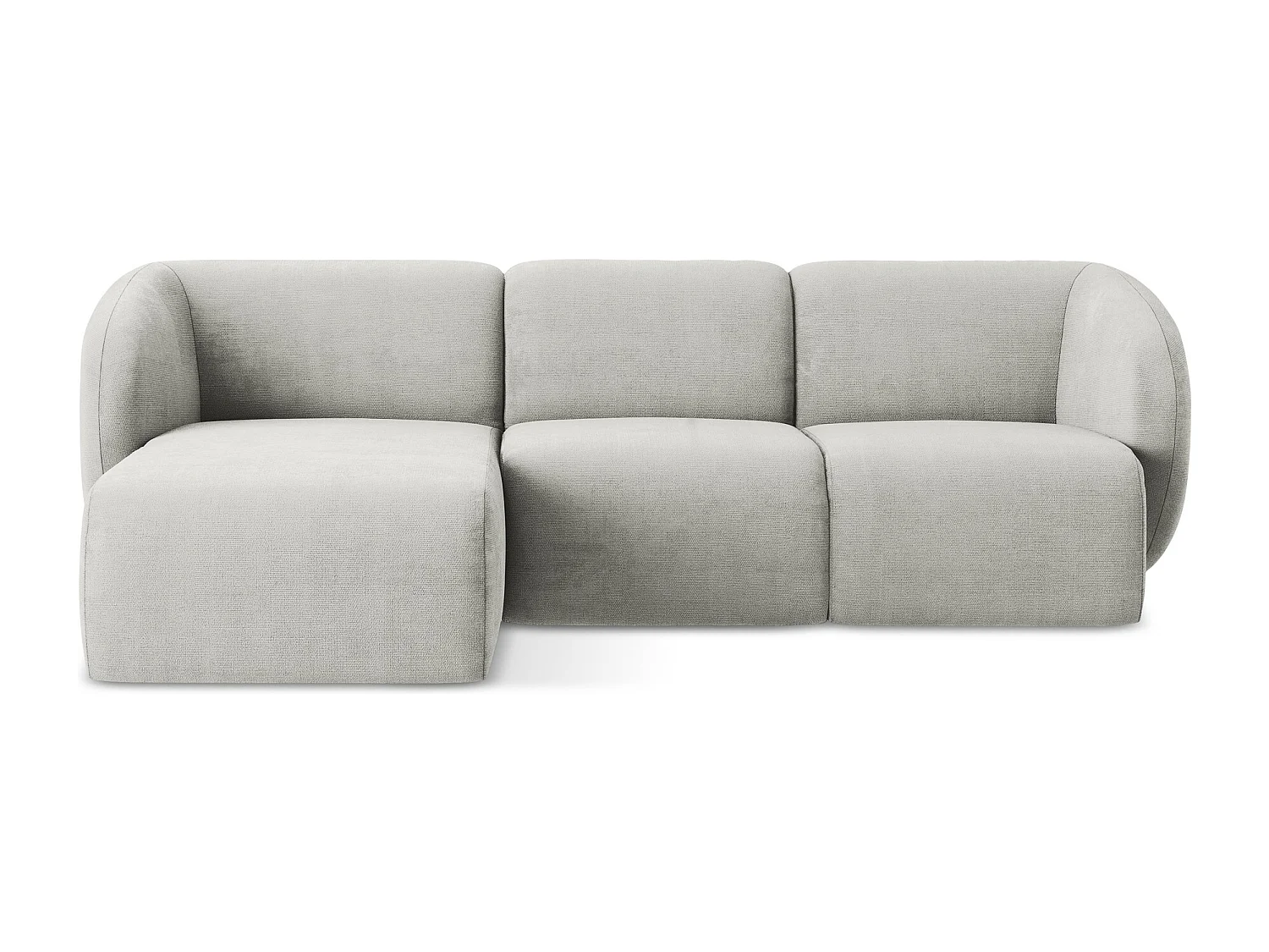 3-Sitzer Modulares Ecksofa - Ecke Links - Chenille - Hellgrau - LANI