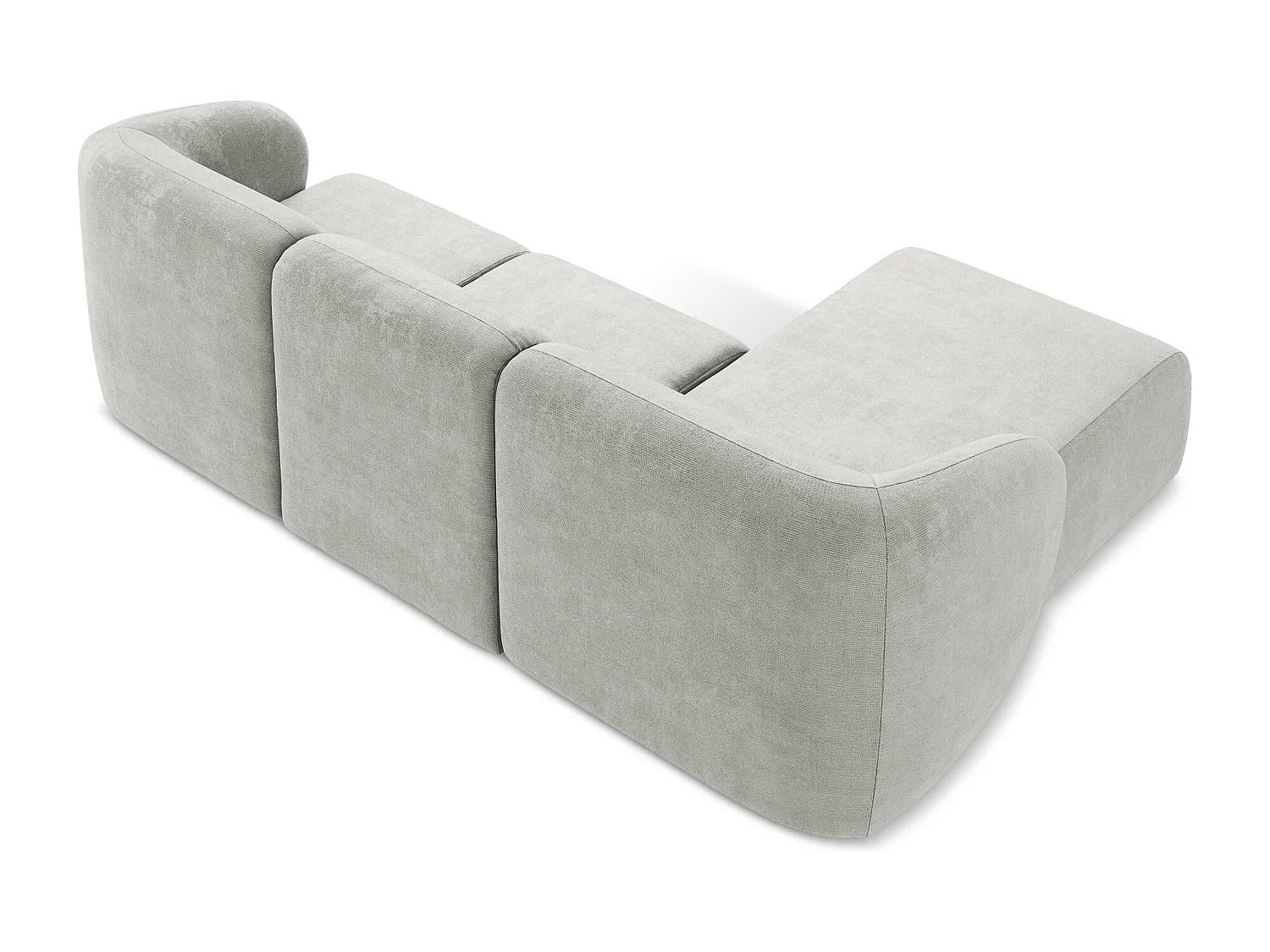 3-Sitzer Modulares Ecksofa - Ecke Links - Chenille - Hellgrau - LANI