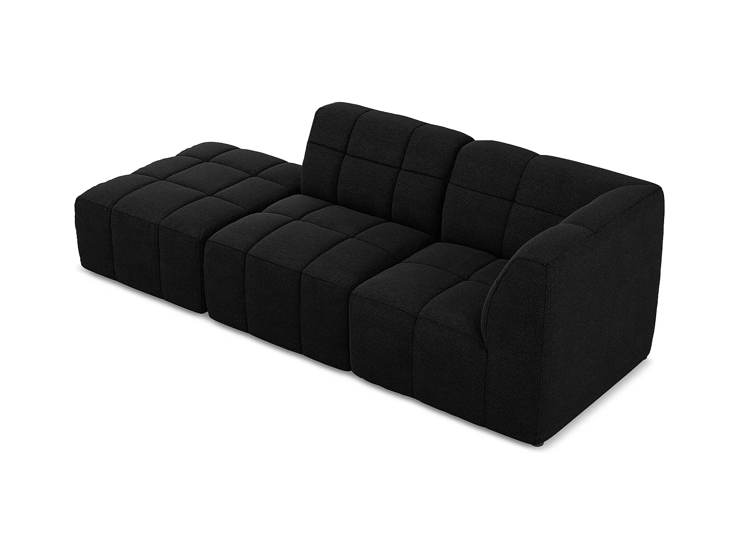 3-Sitzer Modulares Ecksofa - Ecke Links - Bouclé - Schwarz - ALOHA