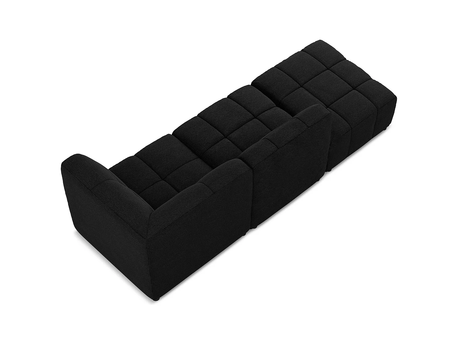3-Sitzer Modulares Ecksofa - Ecke Links - Bouclé - Schwarz - ALOHA
