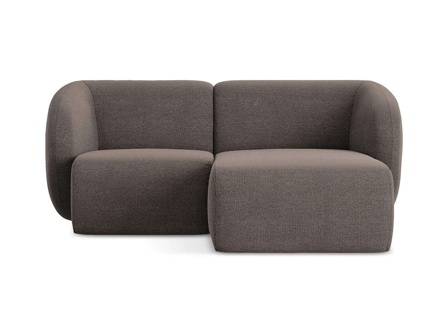 2,5-Sitzer Modulares Ecksofa - Ecke Rechts - Bouclé - Schokolade - LANI