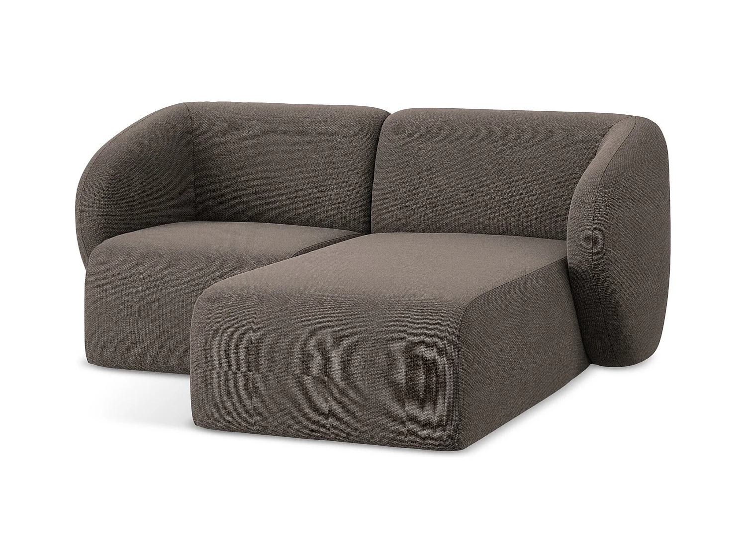 2,5-Sitzer Modulares Ecksofa - Ecke Rechts - Bouclé - Schokolade - LANI