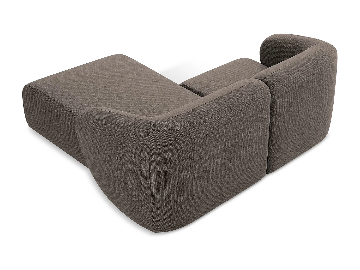 2,5-Sitzer Modulares Ecksofa - Ecke Rechts - Bouclé - Schokolade - LANI