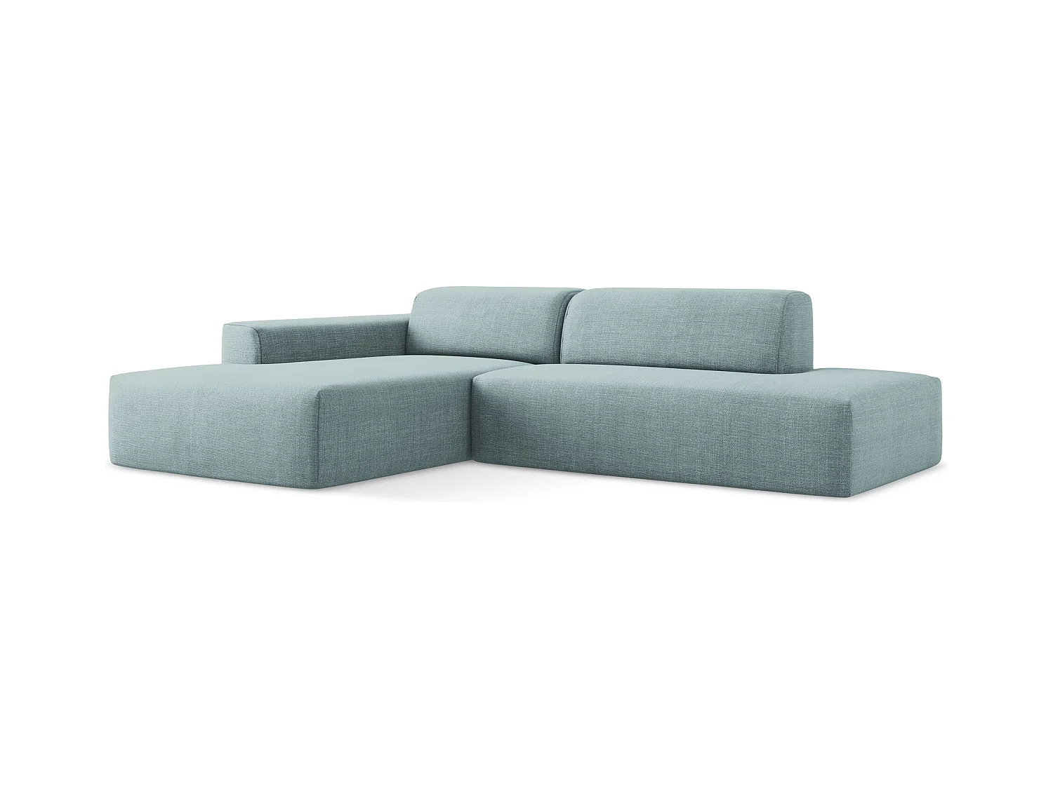 3-Sitzer Modulares Ecksofa - Ecke Rechts - Strukturstoff - Jeans - KELI