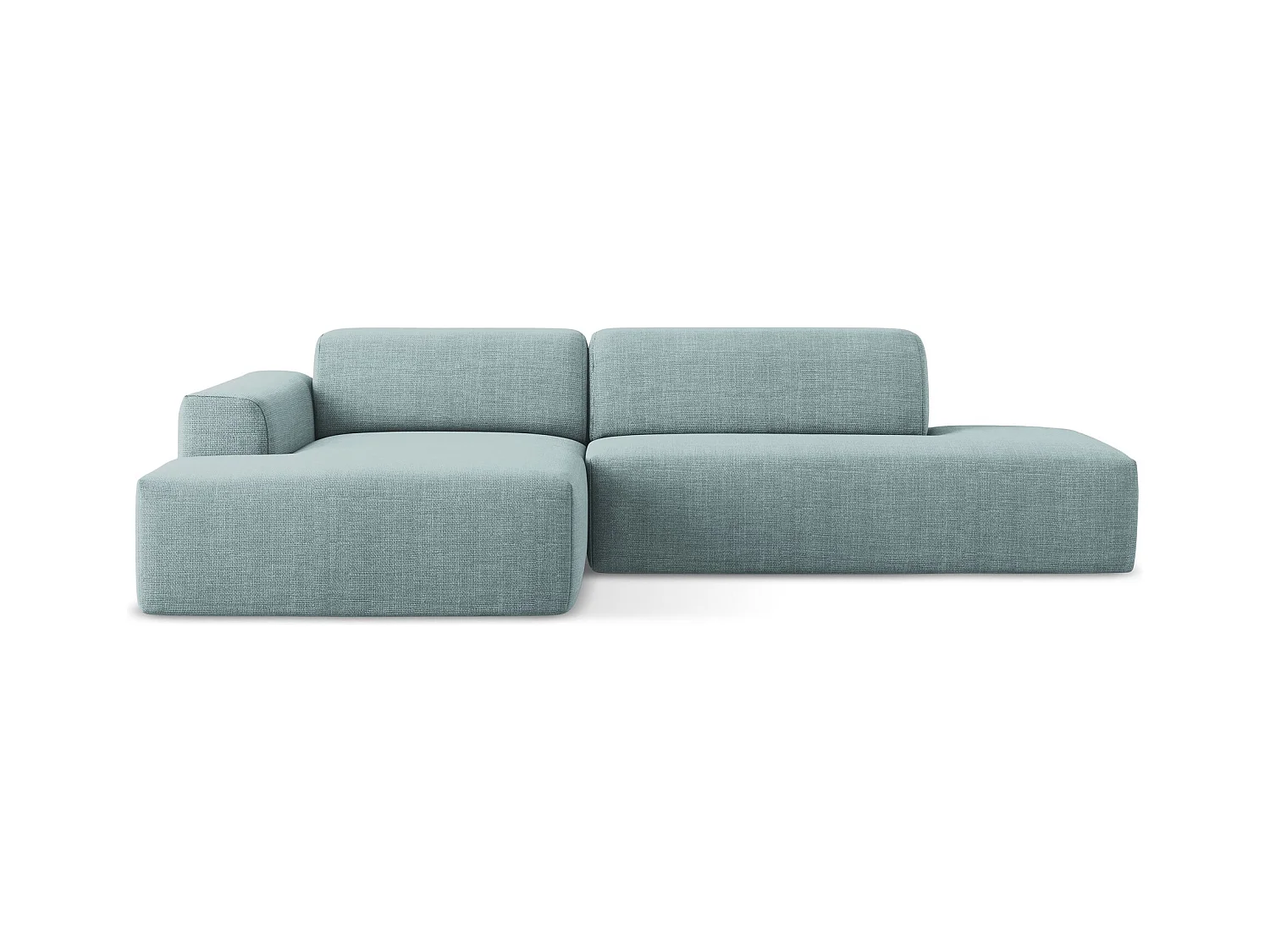 3-Sitzer Modulares Ecksofa - Ecke Rechts - Strukturstoff - Jeans - KELI