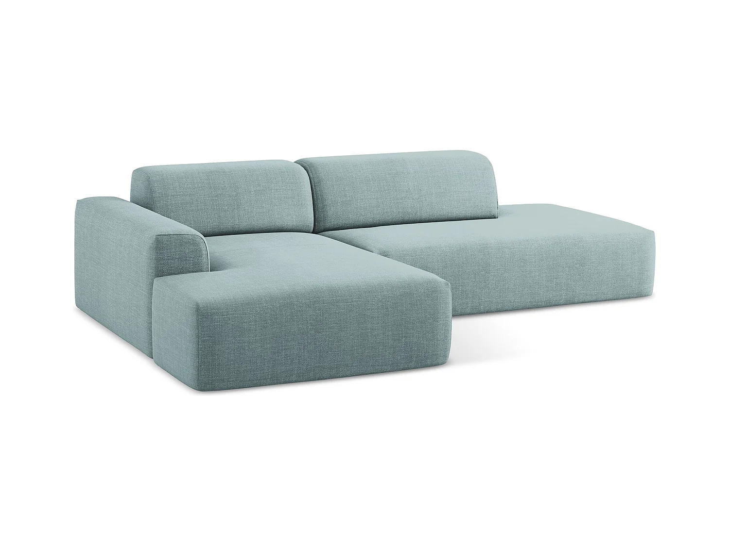 3-Sitzer Modulares Ecksofa - Ecke Rechts - Strukturstoff - Jeans - KELI