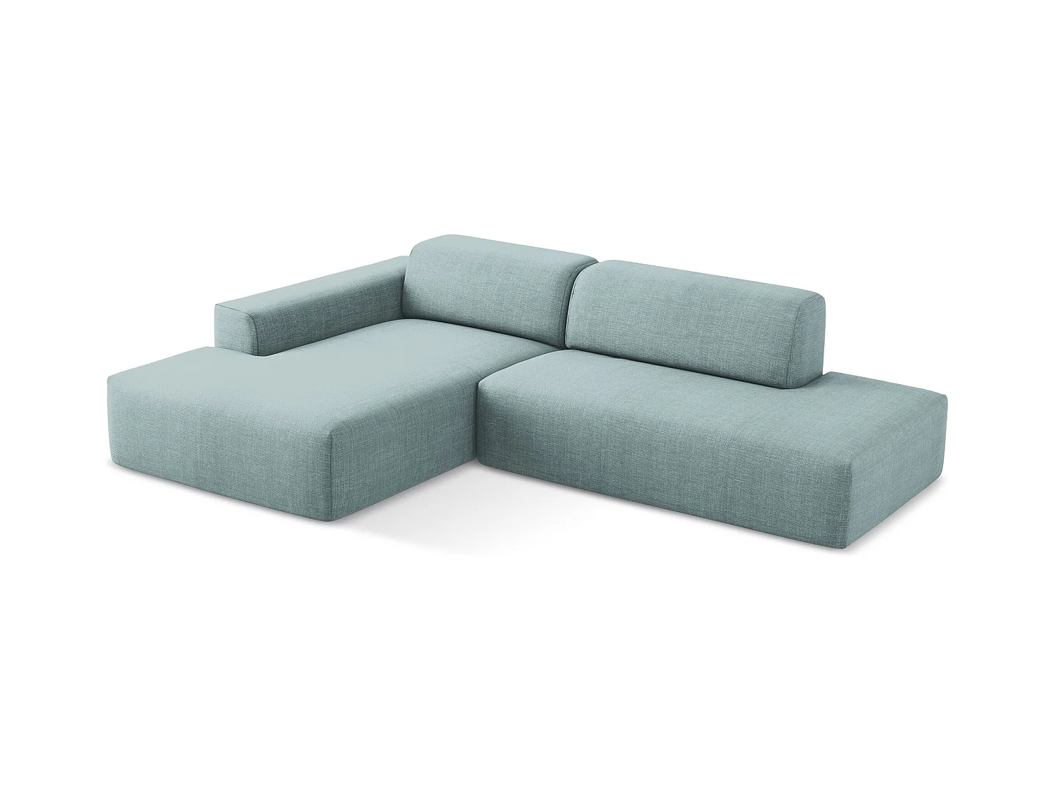 3-Sitzer Modulares Ecksofa - Ecke Rechts - Strukturstoff - Jeans - KELI
