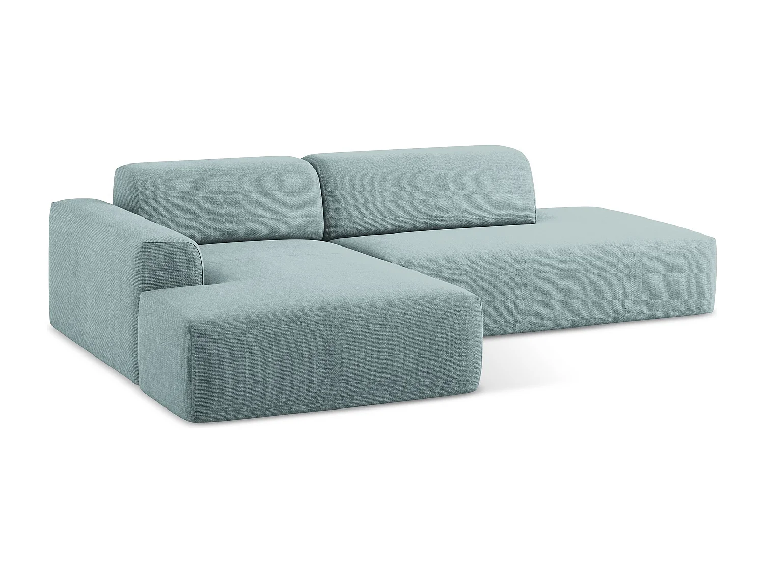 Modulaire hoekbank rechts van jeans textuurstof - KELI