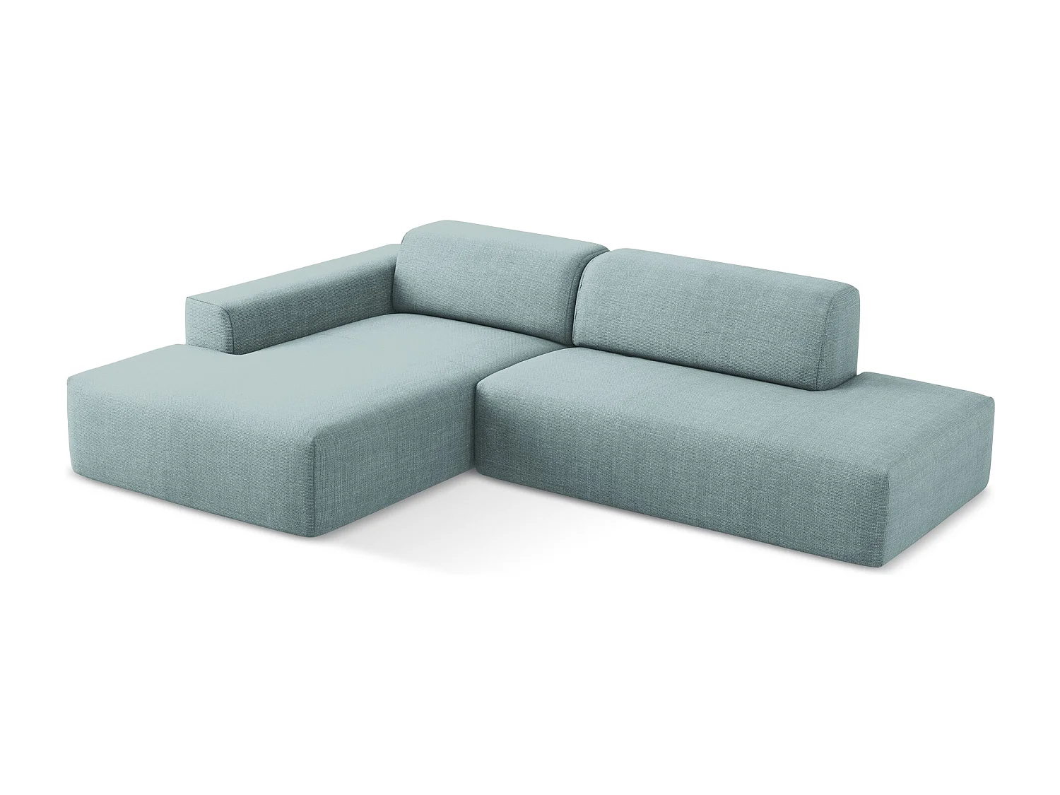 Modulaire hoekbank rechts van jeans textuurstof - KELI