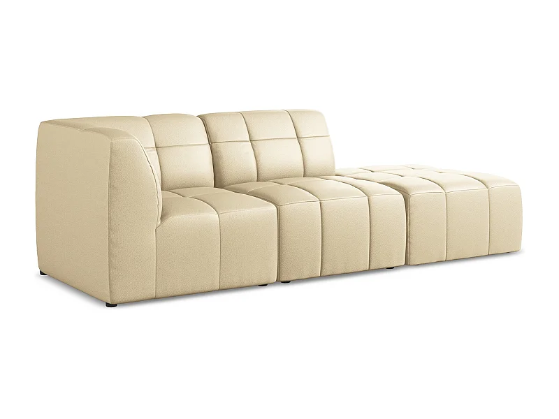 3-Sitzer Modulares Ecksofa - Ecke Rechts - Kunstleder - Beige - ALOHA