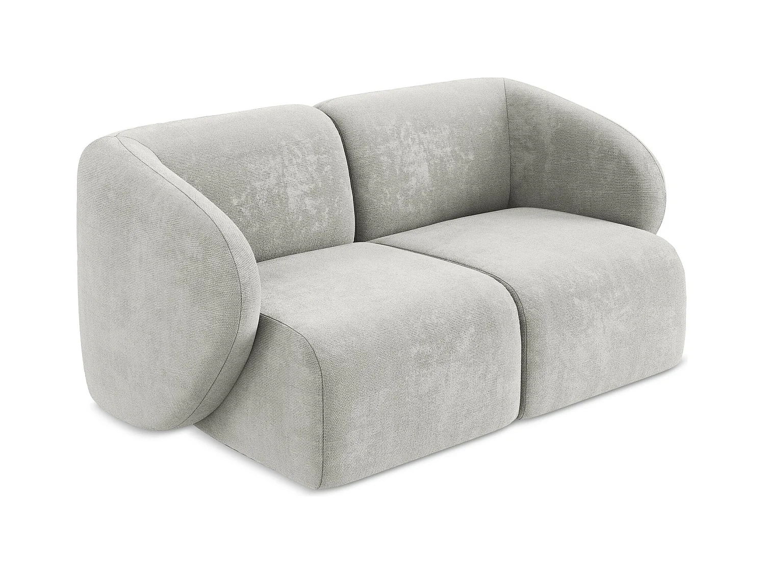 2-Sitzer Sofa - - Chenille - Hellgrau - LANI
