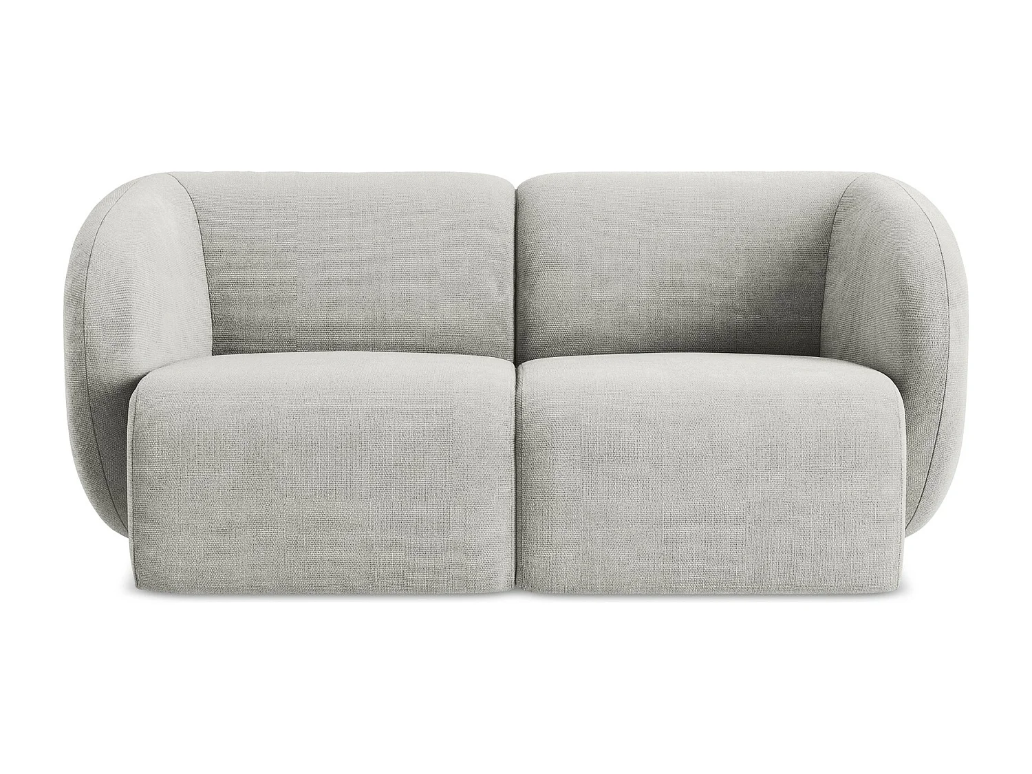 Canapé modulable 2 places en tissu chenille - gris clair - LANI