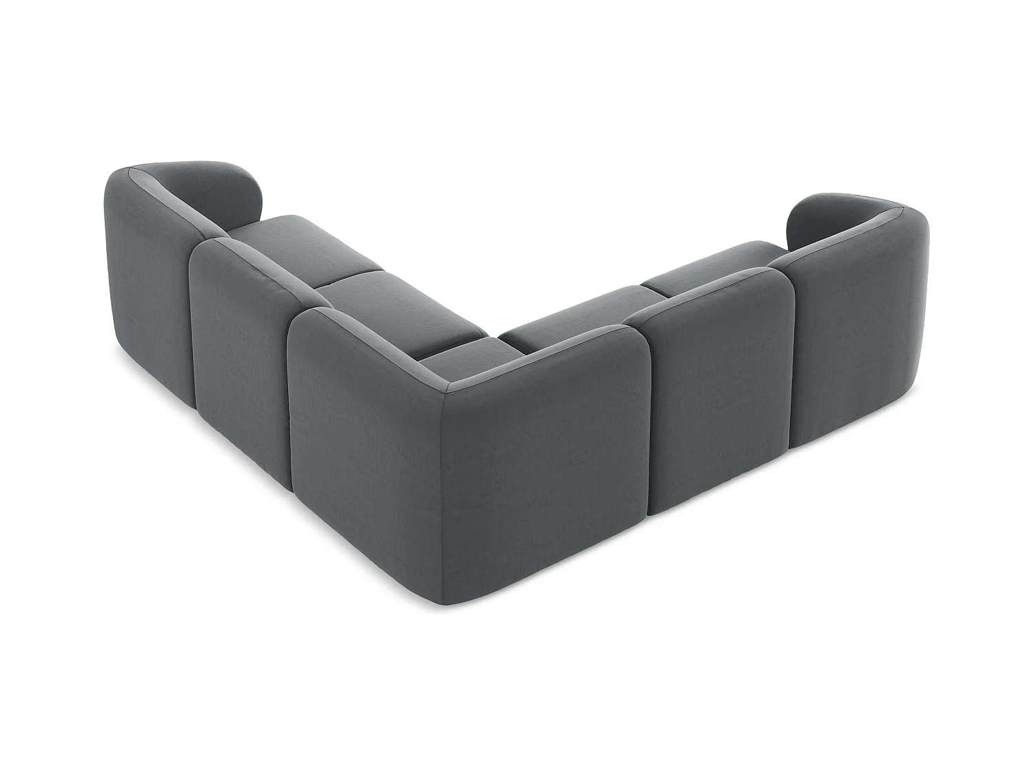 Canapé d'angle 4 places modulaire en velours - acier - LANI