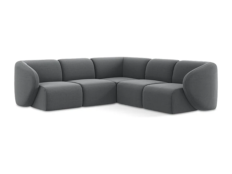 Modulaire hoekbank van staal velours - LANI