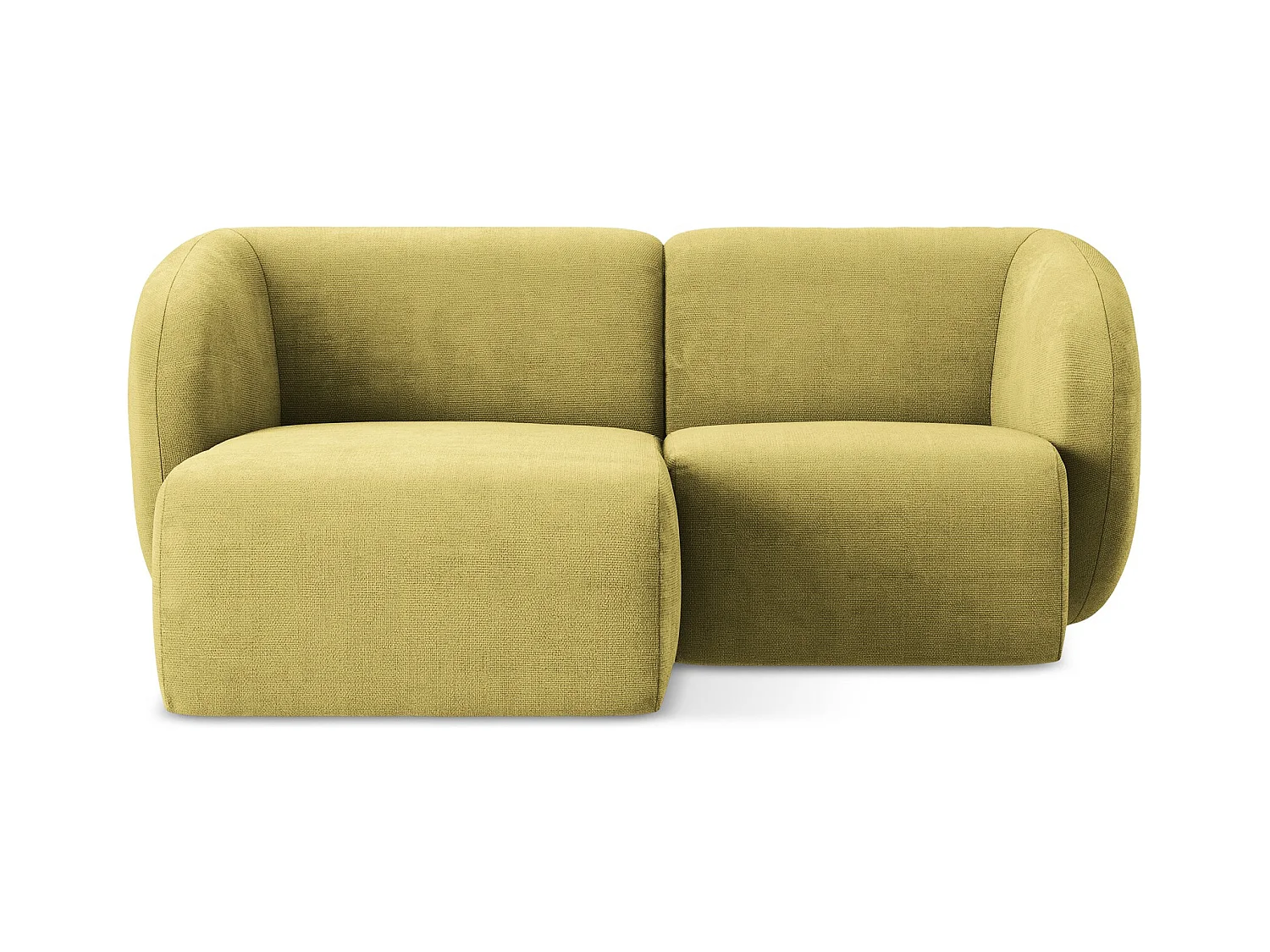 Sofá modular 2,5 plazas izquierdo de tela chenilla verde lima - LANI