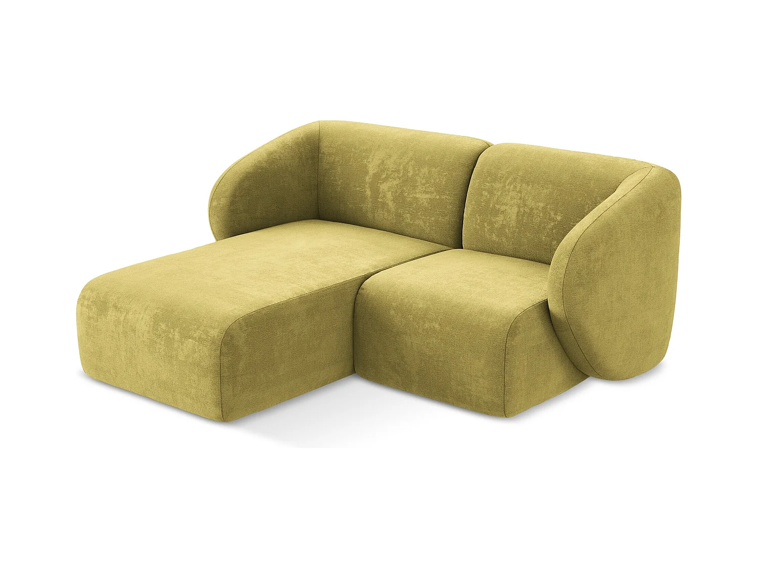 Sofá modular 2,5 plazas izquierdo de tela chenilla verde lima - LANI