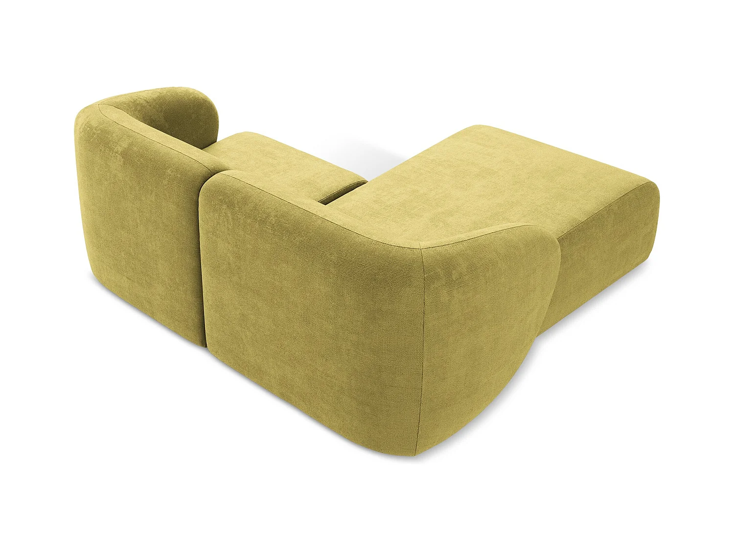 Sofá modular 2,5 plazas izquierdo de tela chenilla verde lima - LANI