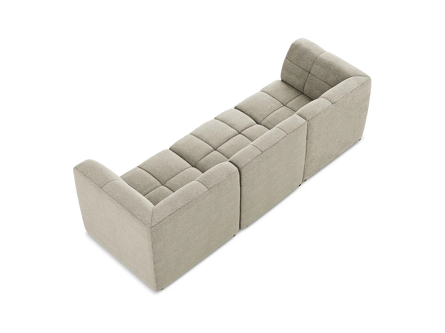 Driezits modulaire bank van taupe bouclé - ALOHA