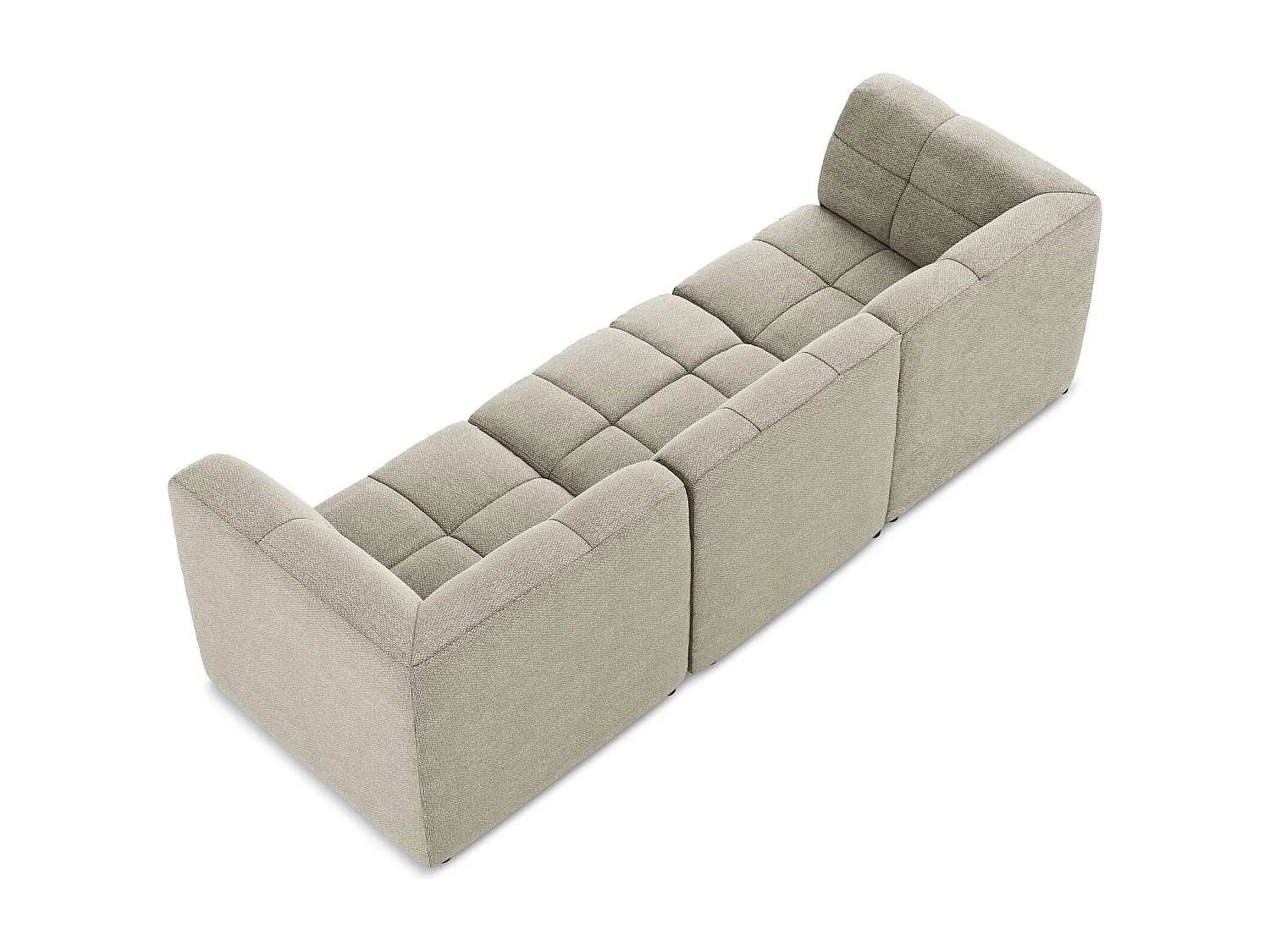 Canapé modulable 3 places en tissu bouclette - taupe - ALOHA