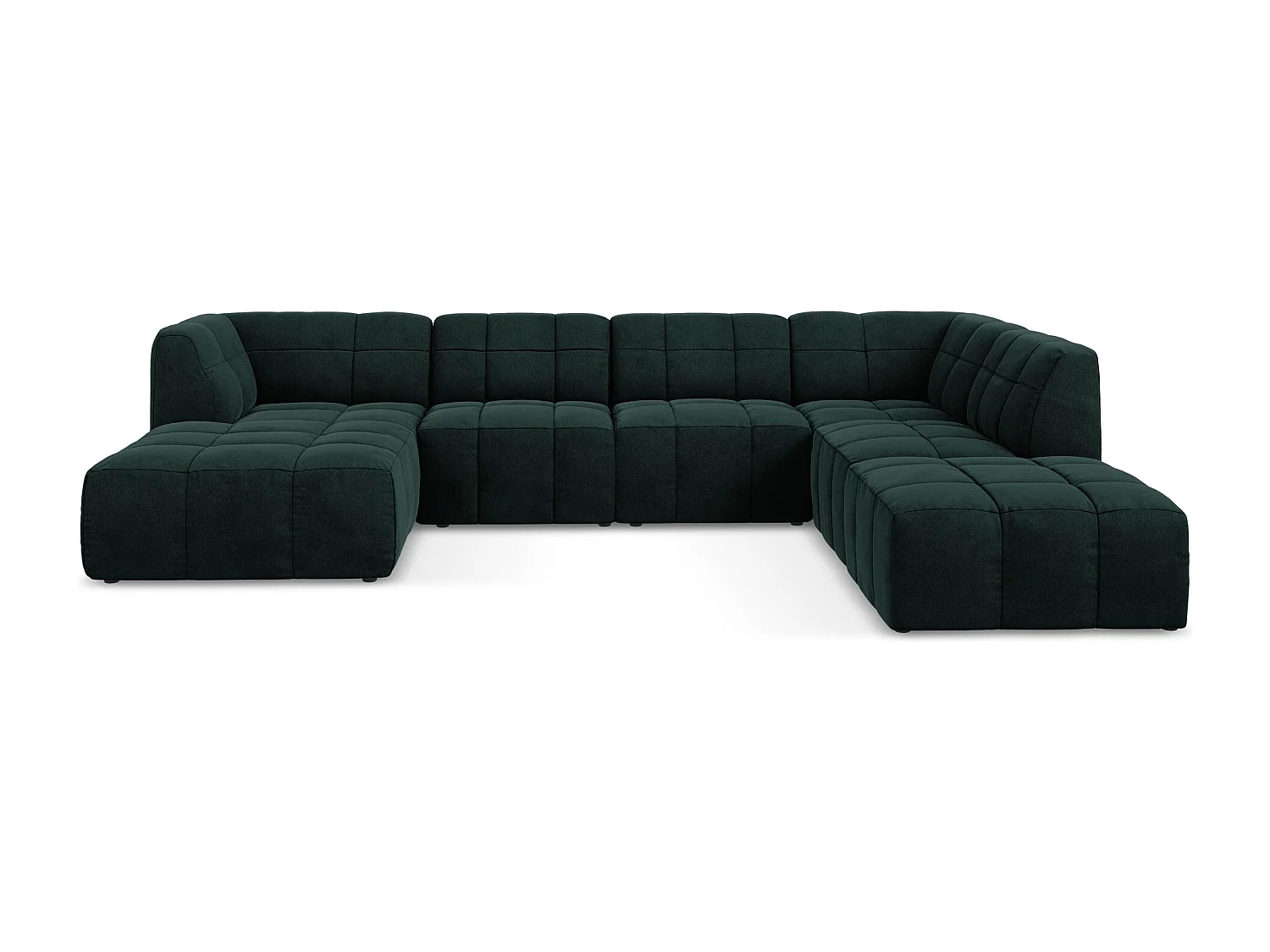 Große Wohnlandschaft - - Samt - Grau Grün - ALOHA