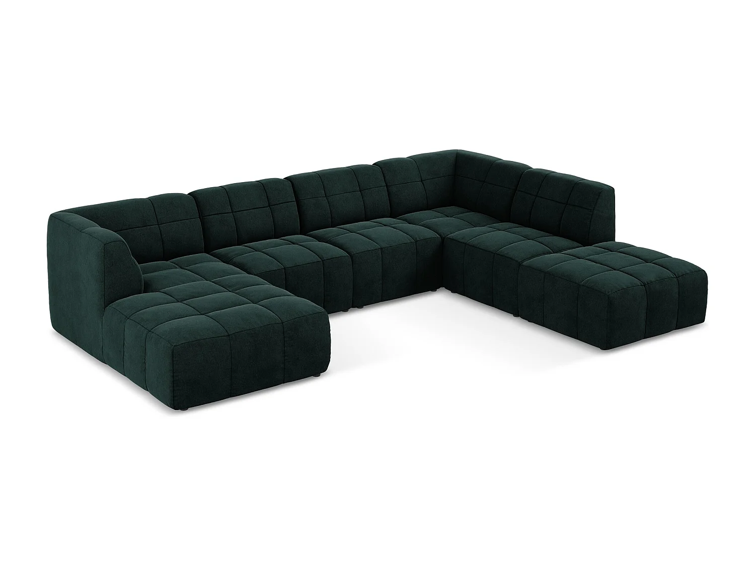 Große Wohnlandschaft - - Samt - Grau Grün - ALOHA