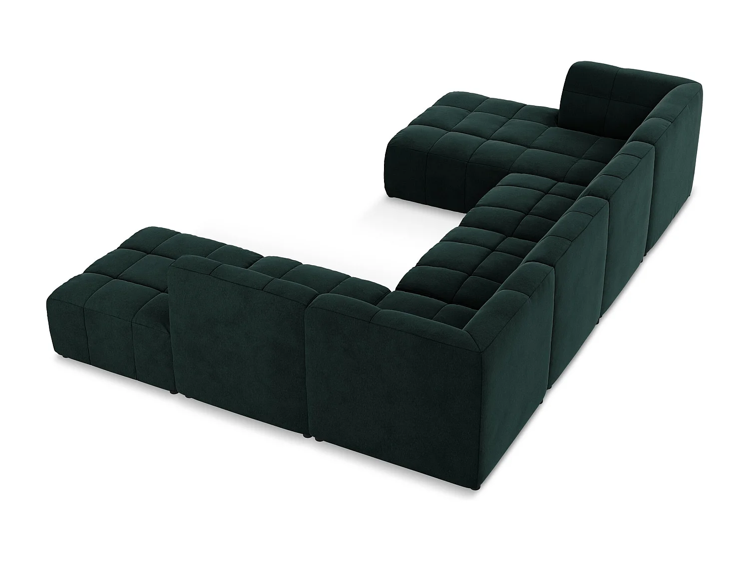 Große Wohnlandschaft - - Samt - Grau Grün - ALOHA