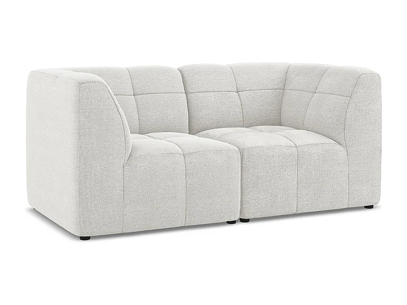 Tweezits modulaire bank van wit bouclé - ALOHA