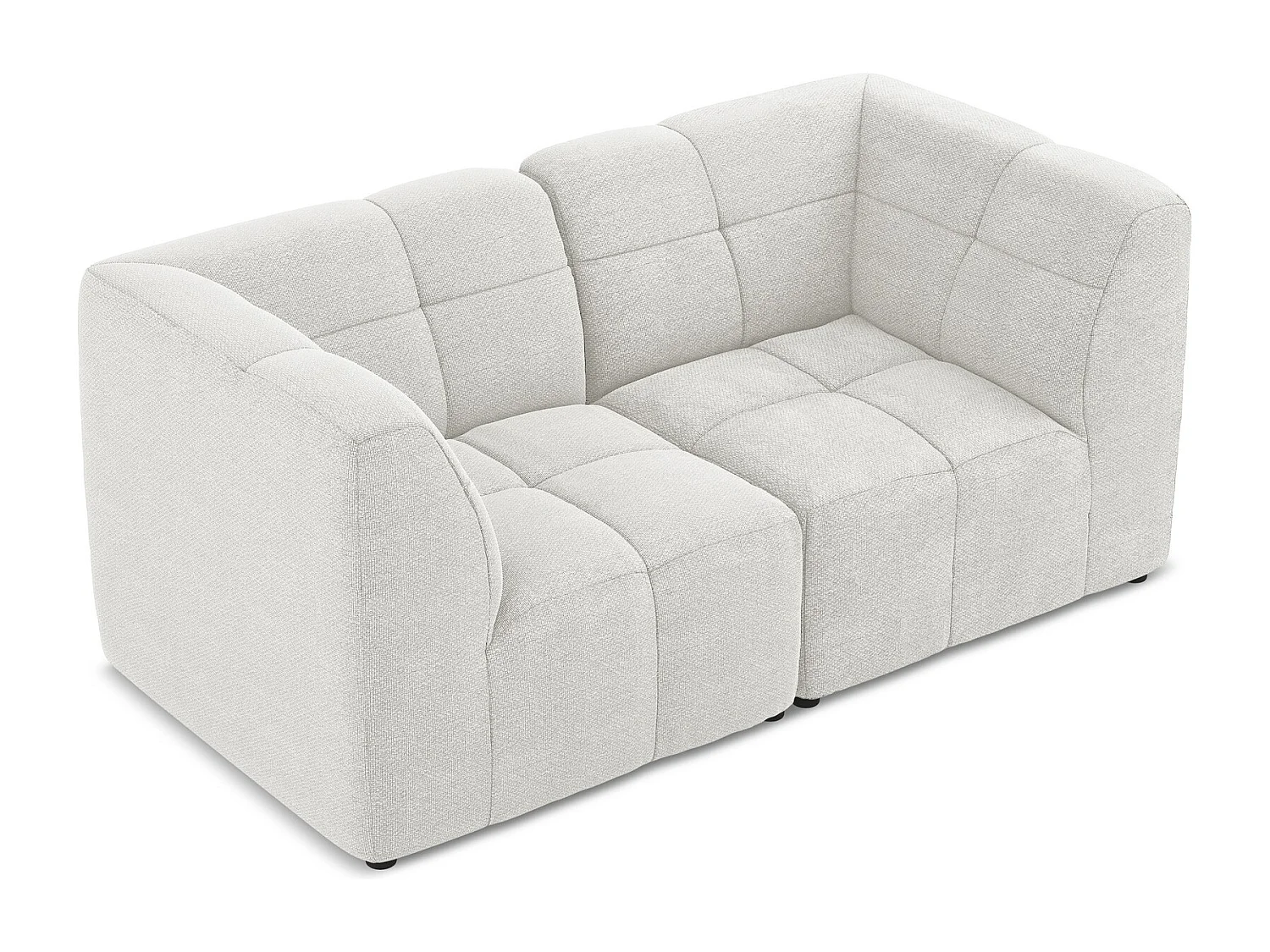 Canapé modulable 2 places en tissu bouclette - blanc - ALOHA