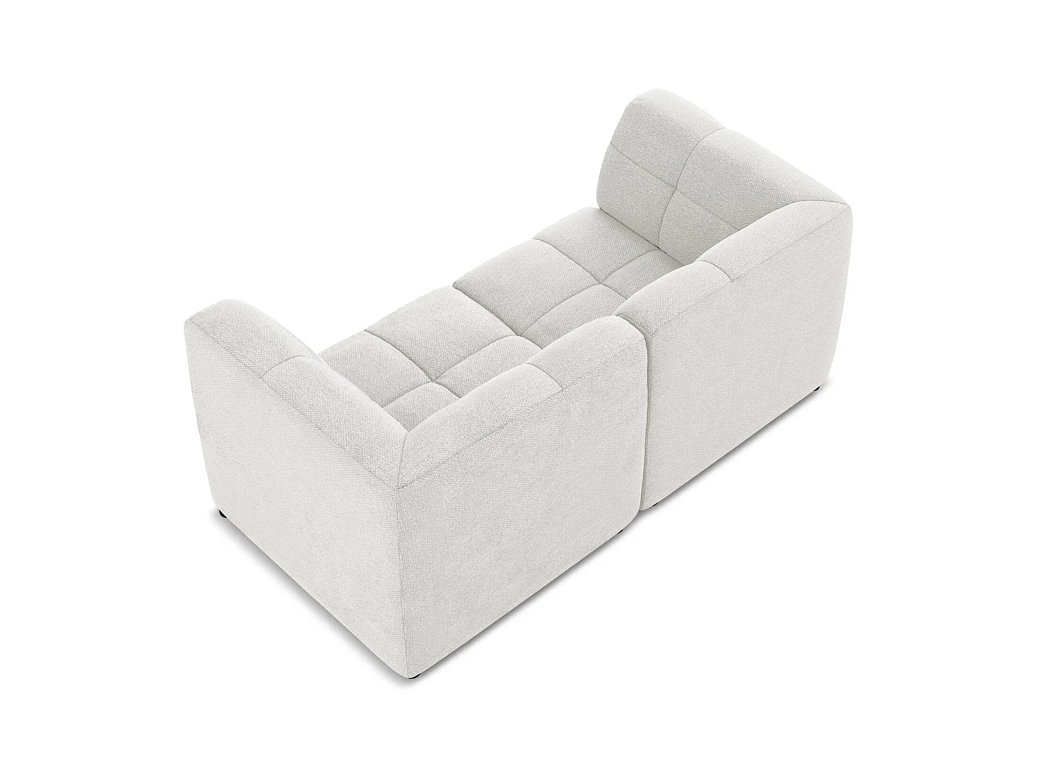 Canapé modulable 2 places en tissu bouclette - blanc - ALOHA